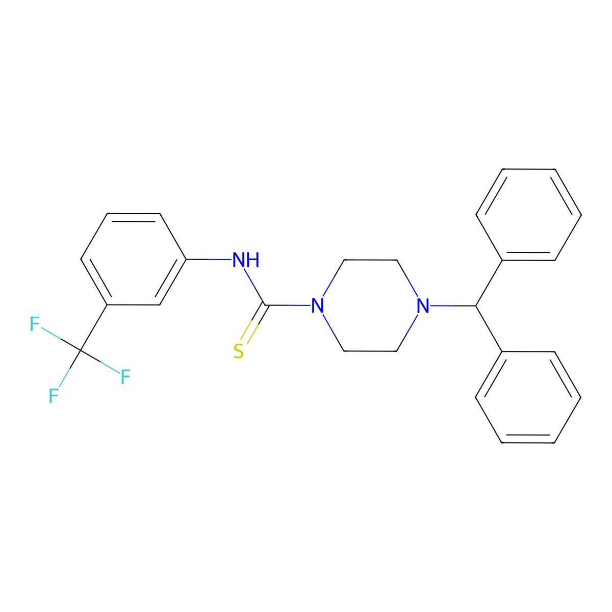 4-benzhydryl-N-[3-(trifluoromethyl)phenyl]piperazine-1-carbothioamide molecular structure, CAS 364623-58-5