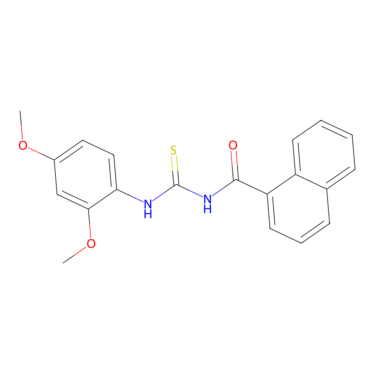 N-[(2,4-dimethoxyphenyl)carbamothioyl]naphthalene-1-carboxamide molecular structure, CAS 364623-63-2
