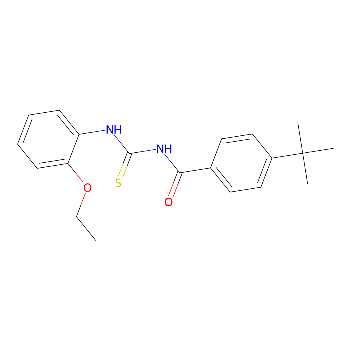 4-tert-butyl-N-[(2-ethoxyphenyl)carbamothioyl]benzamide molecular structure, CAS 364623-64-3