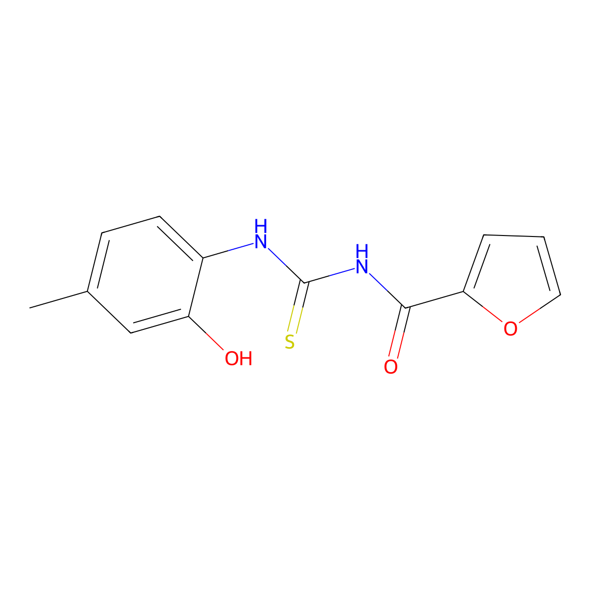 N-[(2-hydroxy-4-methylphenyl)carbamothioyl]furan-2-carboxamide molecular structure, CAS 364623-65-4