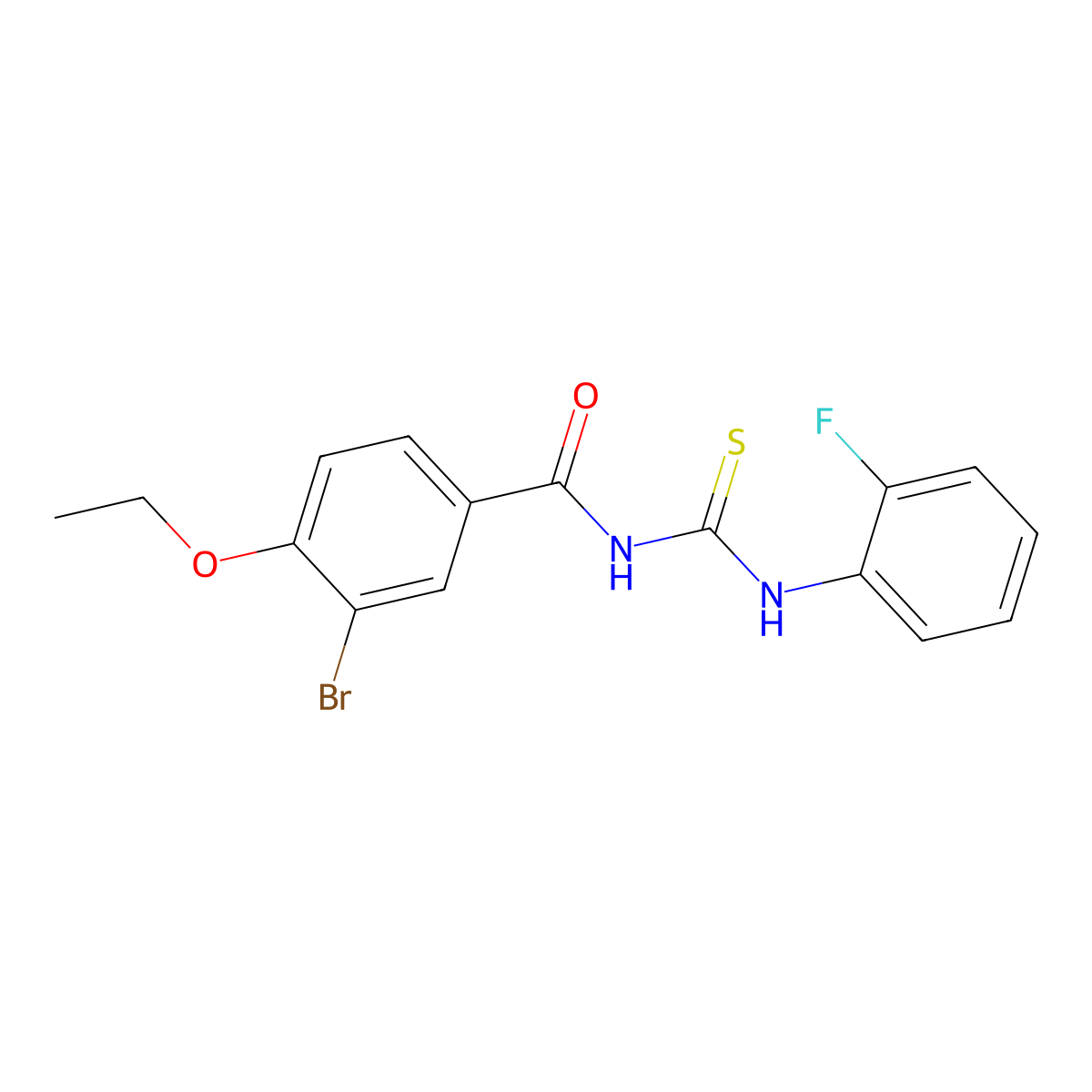 3-bromo-4-ethoxy-N-[(2-fluorophenyl)carbamothioyl]benzamide molecular structure, CAS 364623-78-9