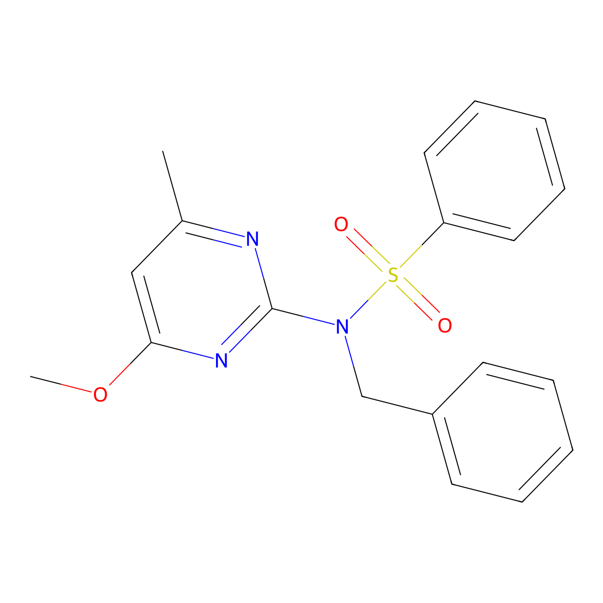 N-benzyl-N-(4-methoxy-6-methylpyrimidin-2-yl)benzenesulfonamide molecular structure, CAS 364623-80-3