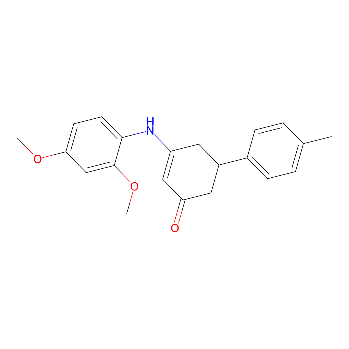 3-[(2,4-Dimethoxyphenyl)amino]-5-(4-methylphenyl)cyclohex-2-en-1-one molecular structure, CAS 364623-81-4