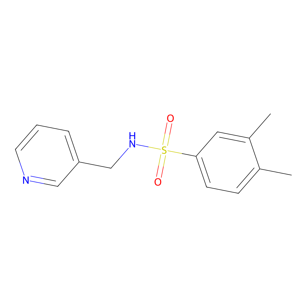3,4-dimethyl-N-(pyridin-3-ylmethyl)benzenesulfonamide molecular structure, CAS 364623-85-8