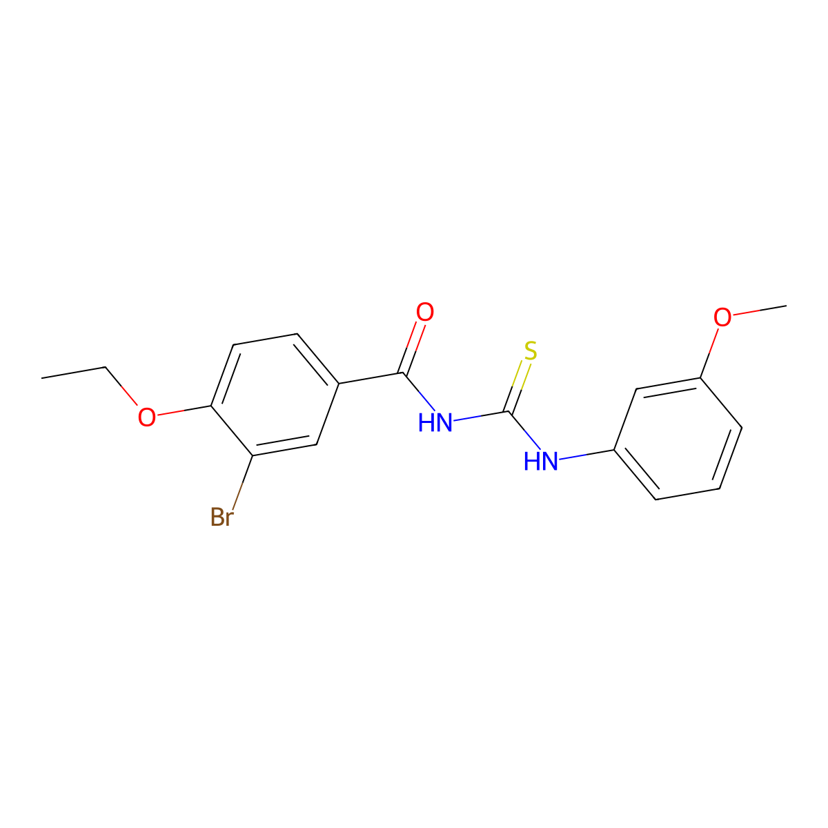 3-bromo-4-ethoxy-N-[(3-methoxyphenyl)carbamothioyl]benzamide molecular structure, CAS 364623-89-2
