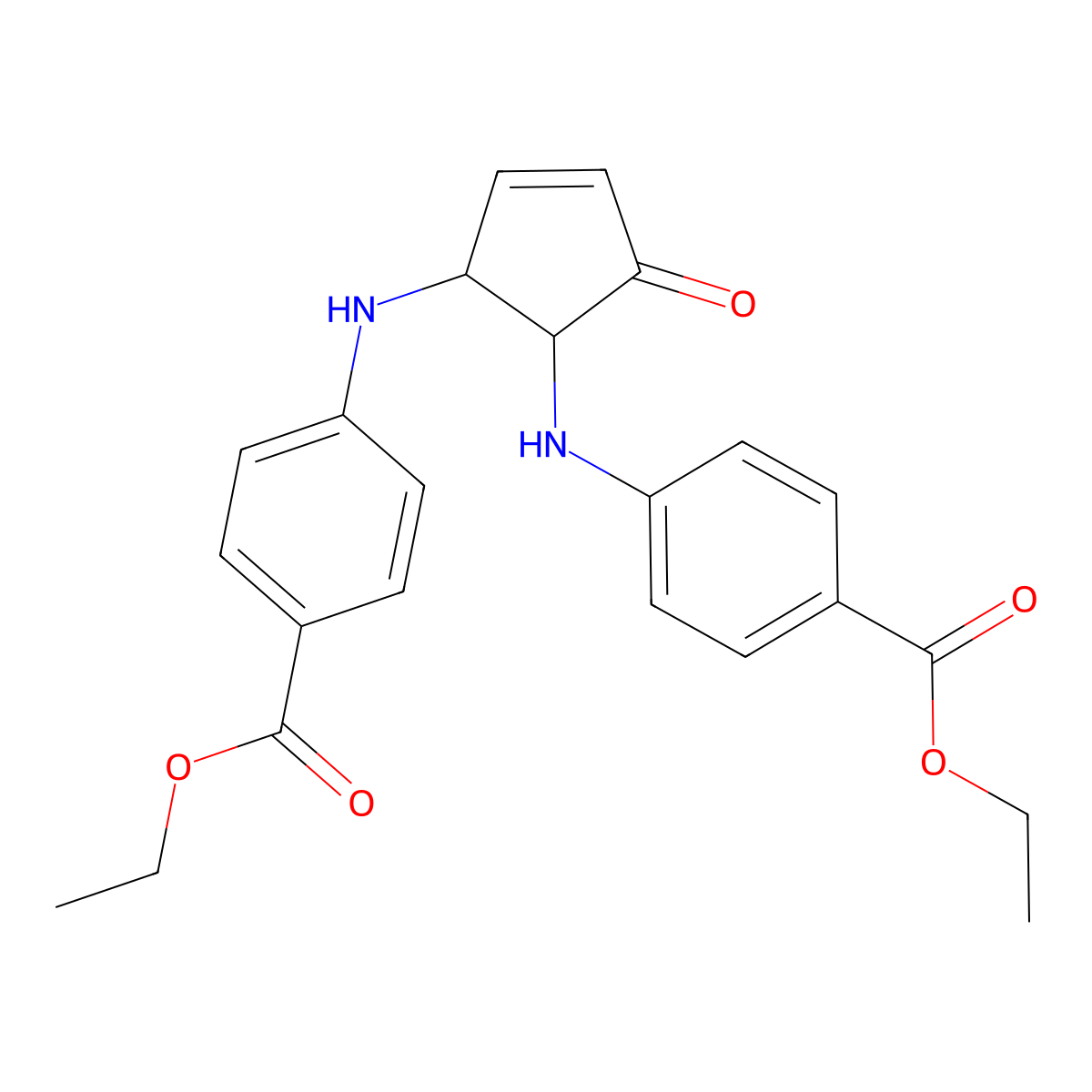 Diethyl 4,4'-[(5-oxocyclopent-3-ene-1,2-diyl)diimino]dibenzoate molecular structure, CAS 364623-97-2