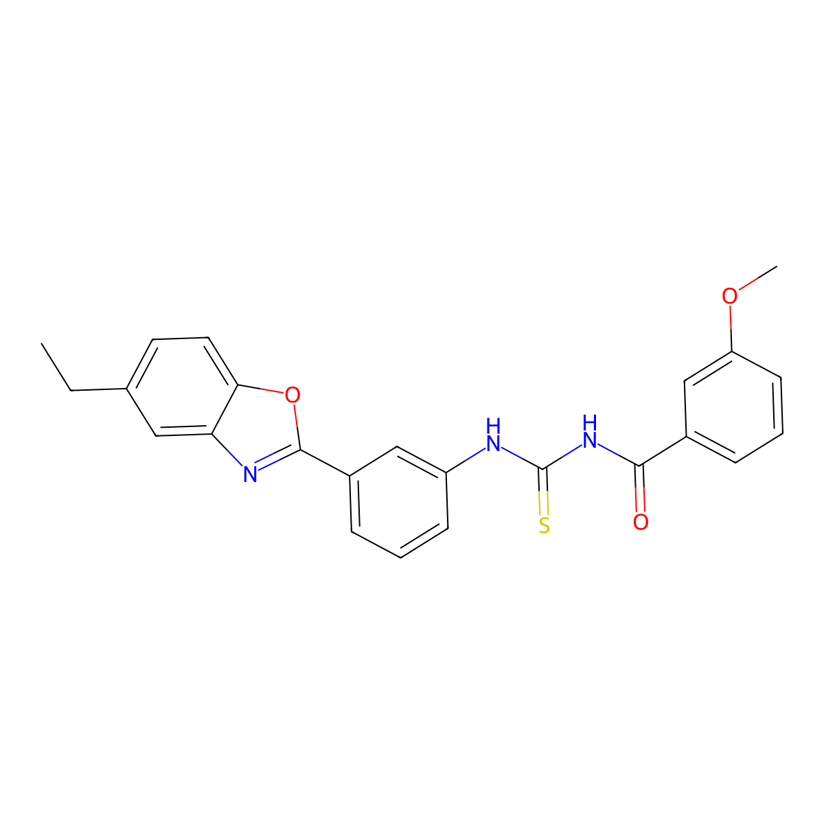 N-[[3-(5-ethyl-1,3-benzoxazol-2-yl)phenyl]carbamothioyl]-3-methoxybenzamide molecular structure, CAS 364624-00-0