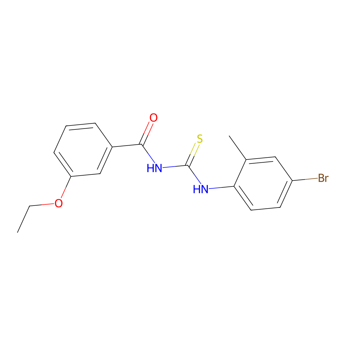 N-[(4-bromo-2-methylphenyl)carbamothioyl]-3-ethoxybenzamide molecular structure, CAS 364624-27-1
