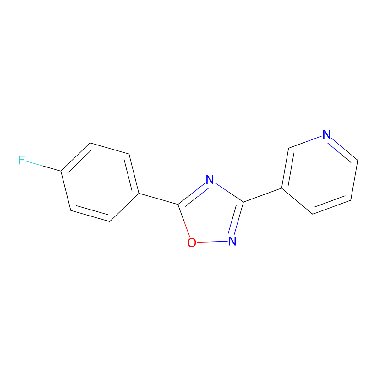 3-[5-(4-Fluorophenyl)-1,2,4-oxadiazol-3-yl]pyridine molecular structure, CAS 364624-35-1
