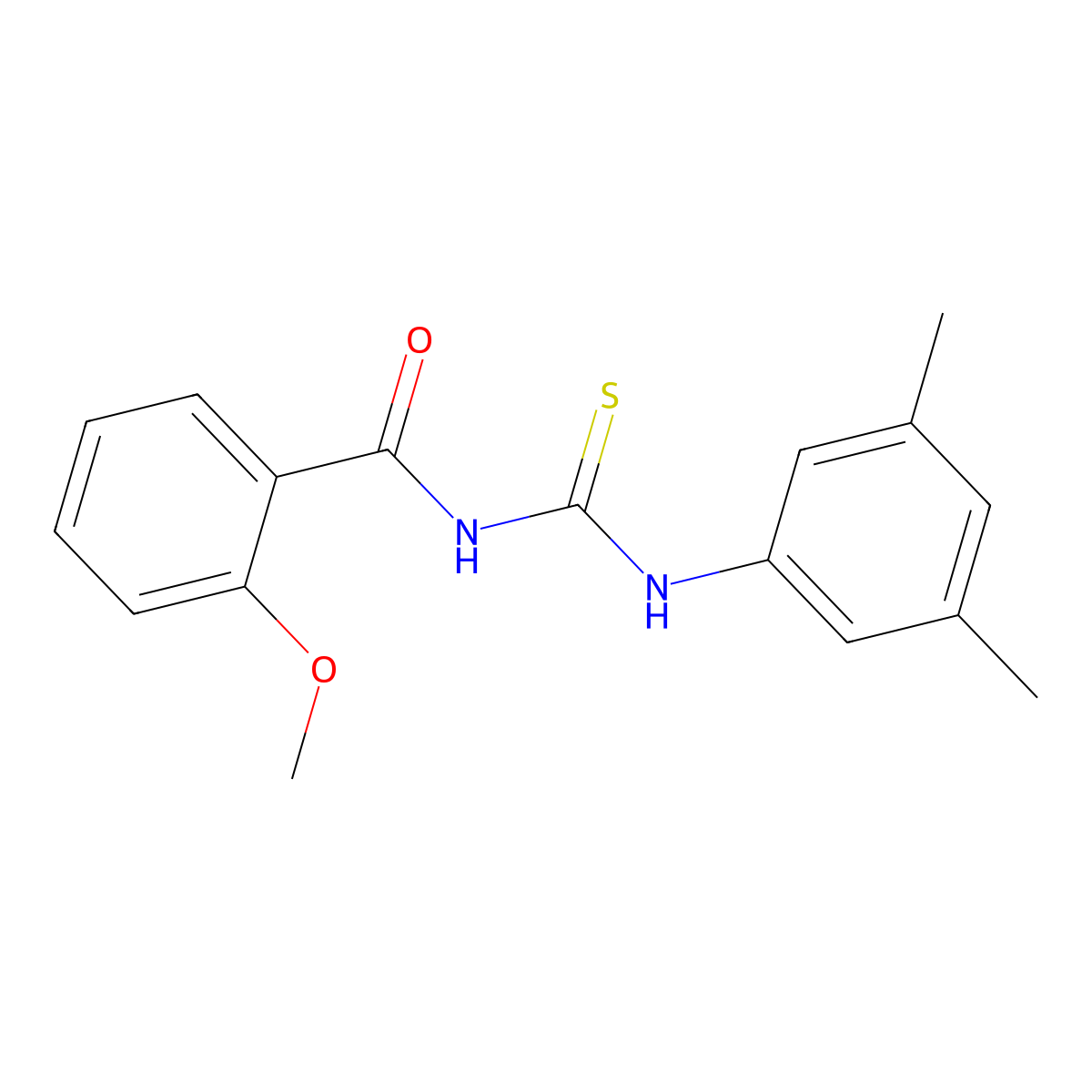 N-[(3,5-dimethylphenyl)carbamothioyl]-2-methoxybenzamide molecular structure, CAS 364624-43-1