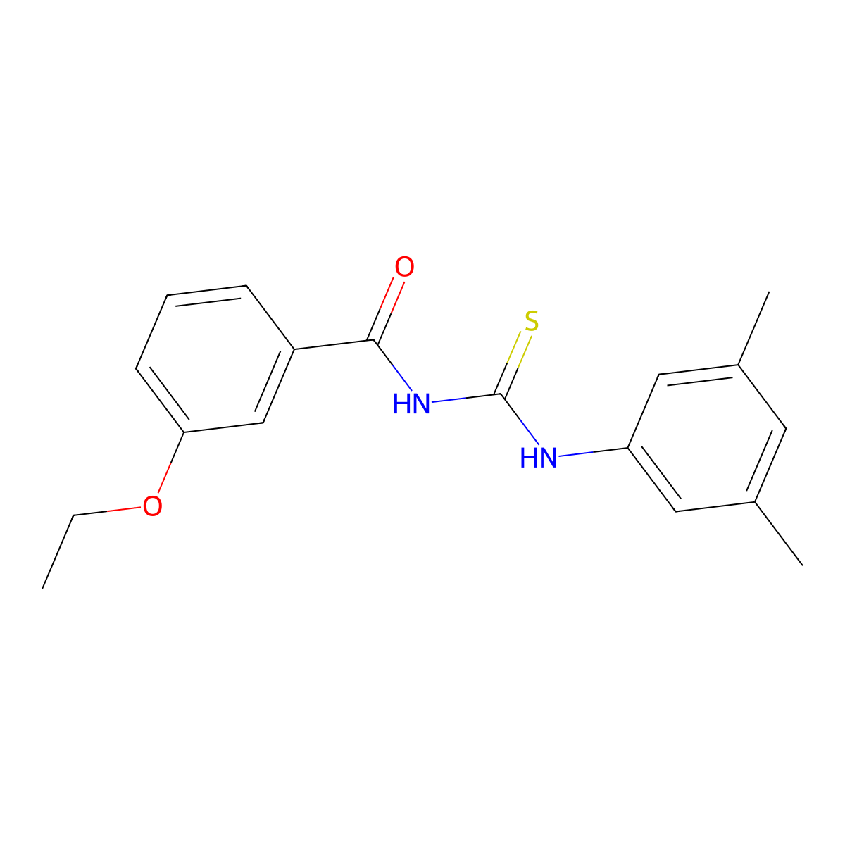 N-[(3,5-dimethylphenyl)carbamothioyl]-3-ethoxybenzamide molecular structure, CAS 364624-45-3
