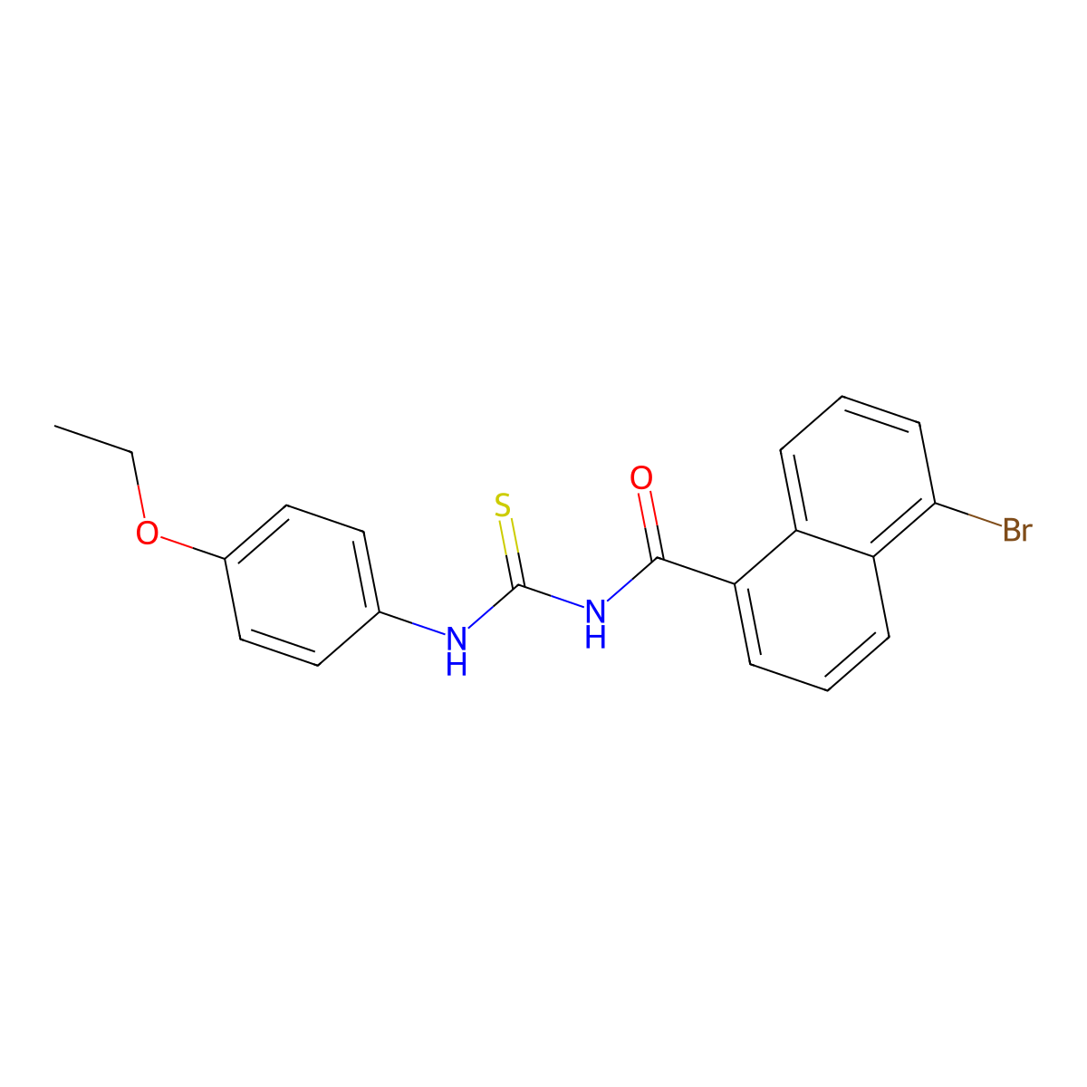 5-bromo-N-[(4-ethoxyphenyl)carbamothioyl]naphthalene-1-carboxamide molecular structure, CAS 364624-46-4