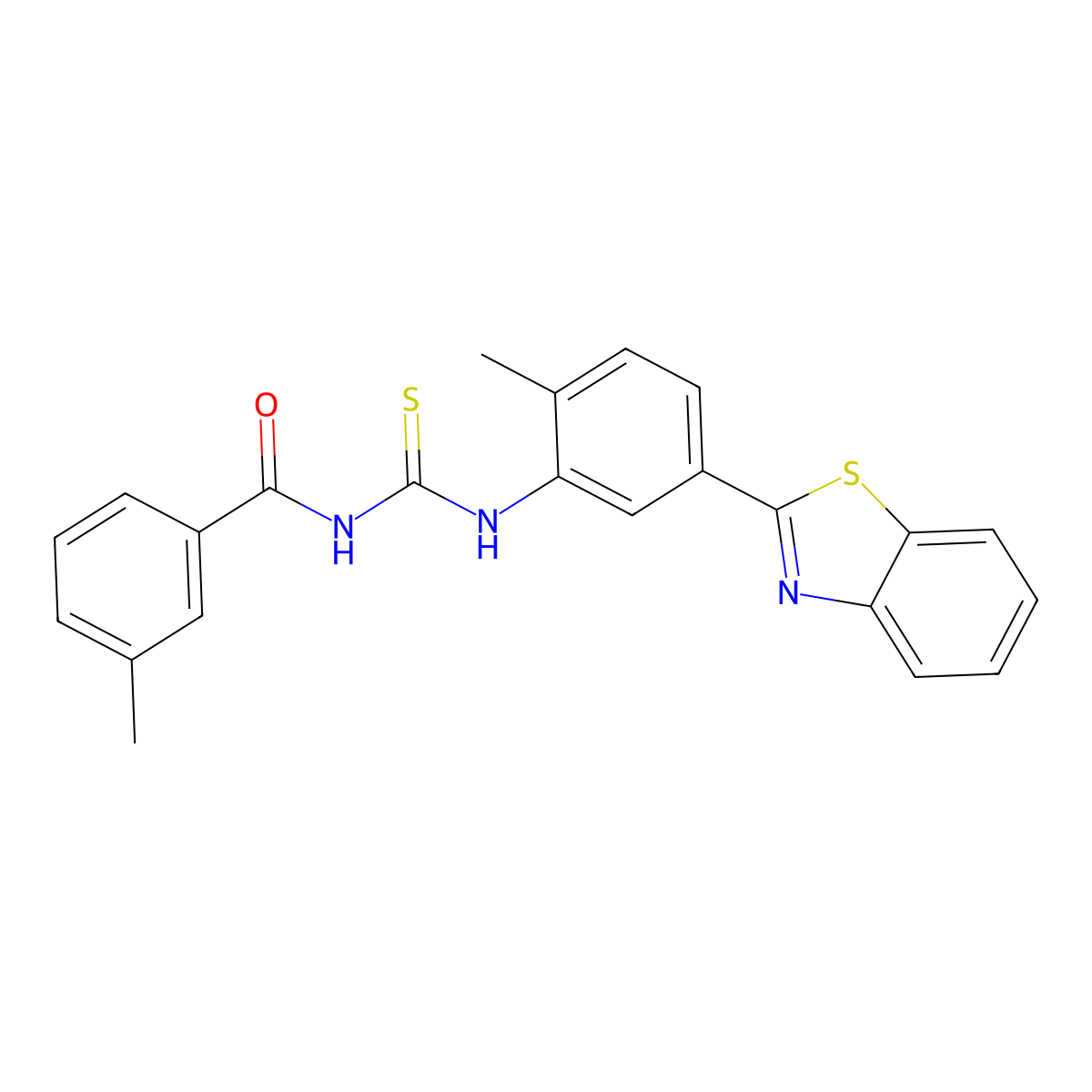 N-[[5-(1,3-benzothiazol-2-yl)-2-methylphenyl]carbamothioyl]-3-methylbenzamide molecular structure, CAS 364624-50-0