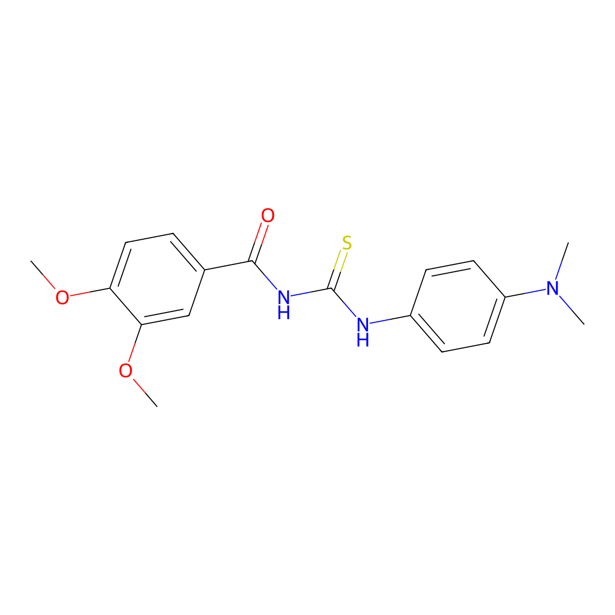 N-[[4-(dimethylamino)phenyl]carbamothioyl]-3,4-dimethoxybenzamide molecular structure, CAS 364624-58-8