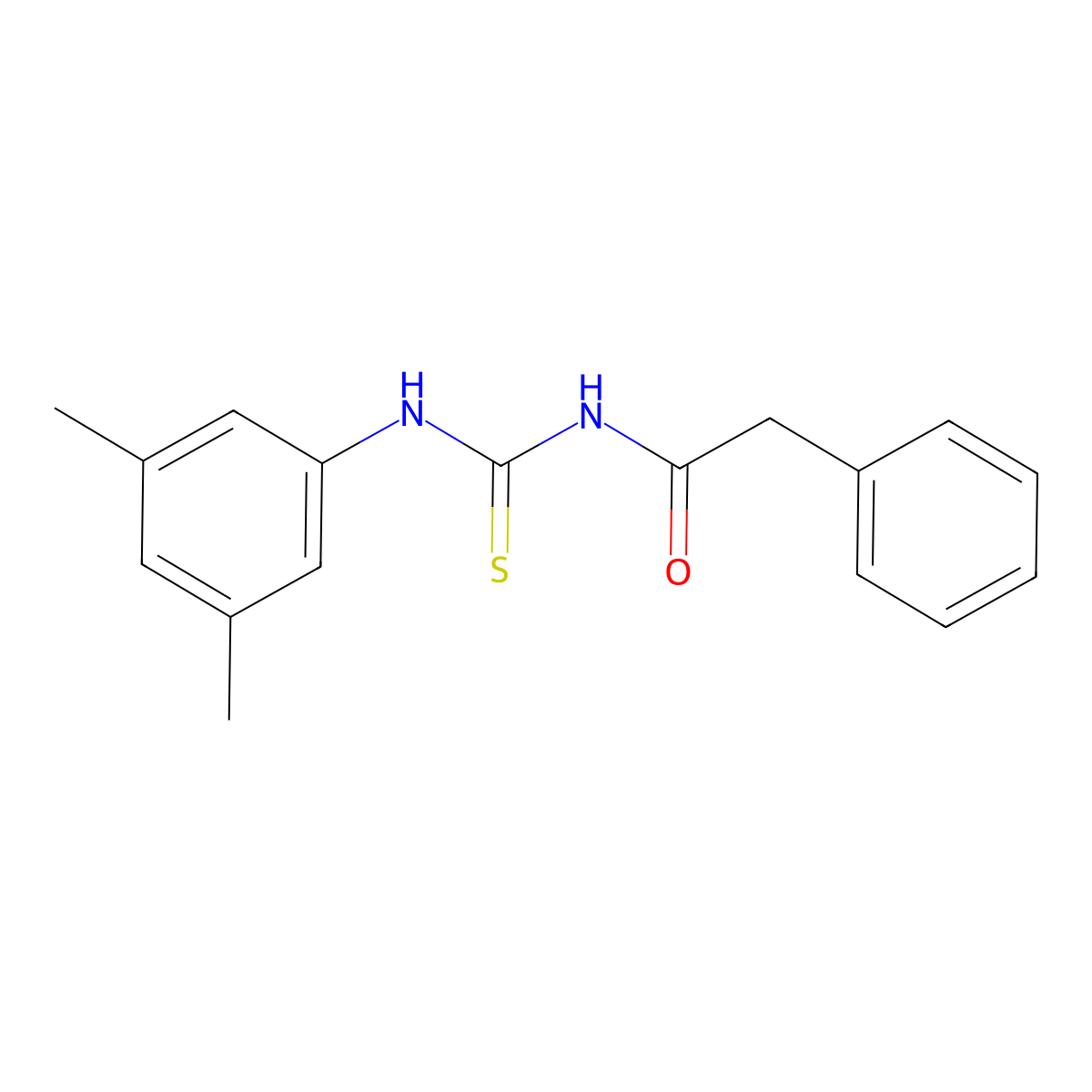 N-(3,5-dimethylphenyl)-N'-(phenylacetyl)thiourea molecular structure, CAS 364624-59-9
