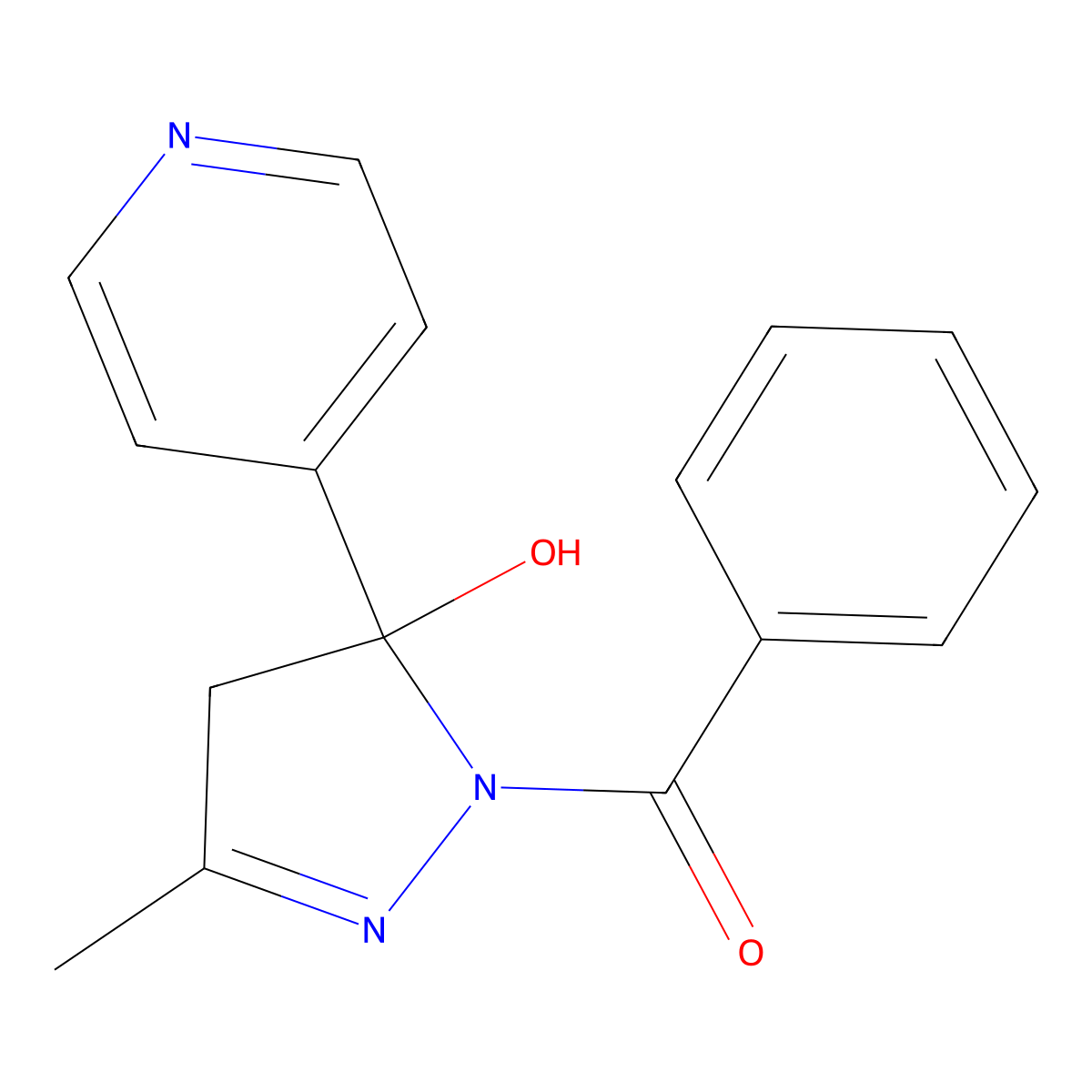 (5-hydroxy-3-methyl-5-pyridin-4-yl-4H-pyrazol-1-yl)-phenylmethanone molecular structure, CAS 364624-69-1