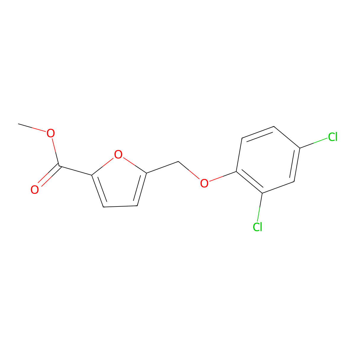 Methyl 5-[(2,4-dichlorophenoxy)methyl]furan-2-carboxylate molecular structure, CAS 364625-05-8