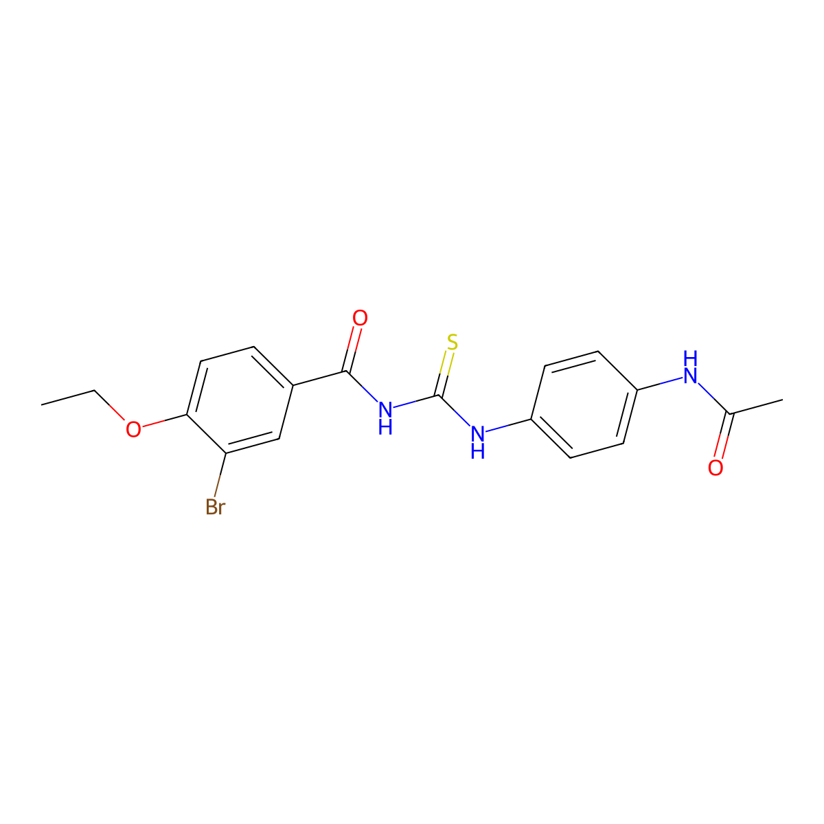 N-[(4-acetamidophenyl)carbamothioyl]-3-bromo-4-ethoxybenzamide molecular structure, CAS 364625-06-9