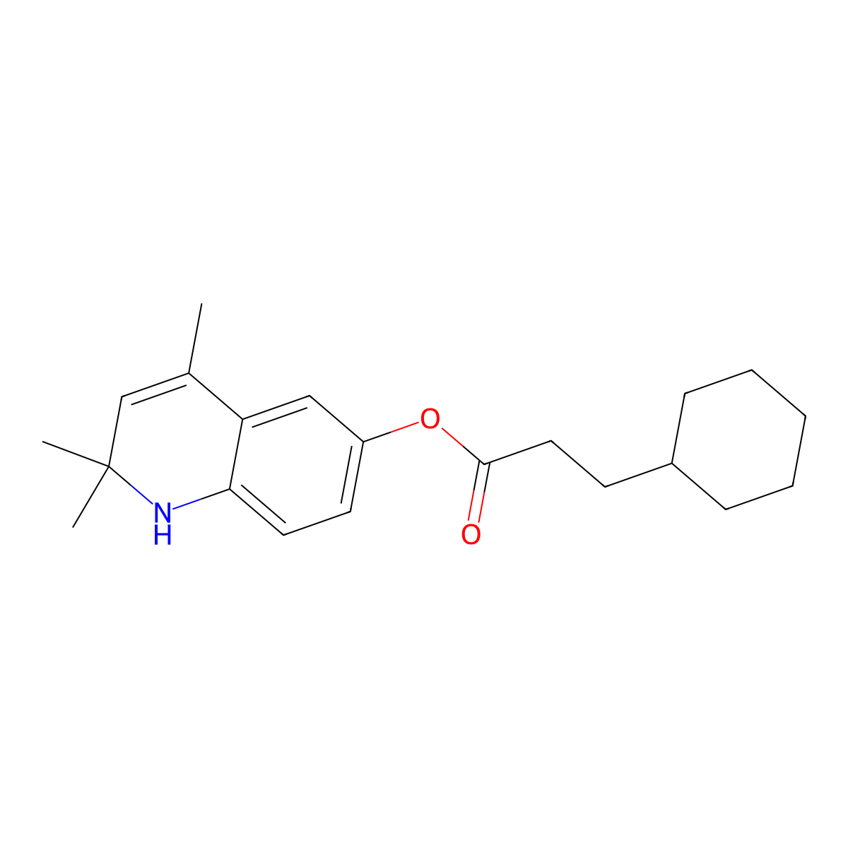 2,2,4-Trimethyl-1,2-dihydroquinolin-6-yl 3-cyclohexylpropanoate molecular structure, CAS 364625-15-0