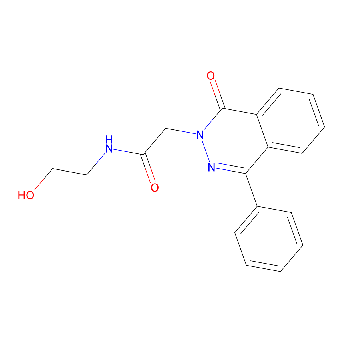 N-(2-hydroxyethyl)-2-(1-oxo-4-phenylphthalazin-2-yl)acetamide molecular structure, CAS 364625-17-2