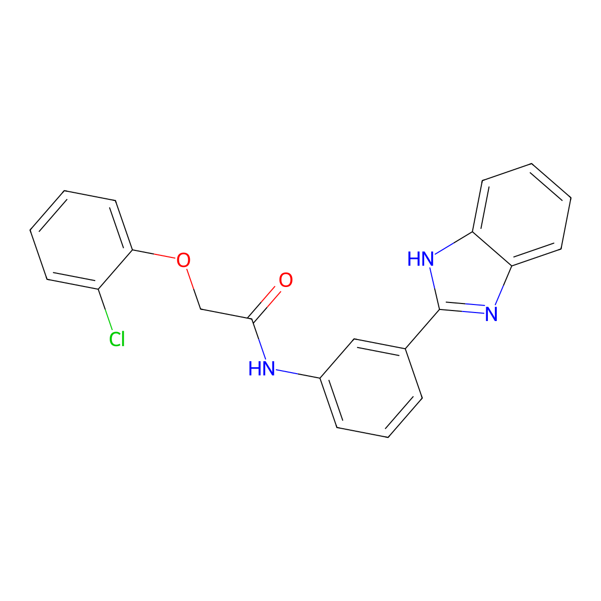 N-[3-(1H-benzimidazol-2-yl)phenyl]-2-(2-chlorophenoxy)acetamide molecular structure, CAS 364625-46-7