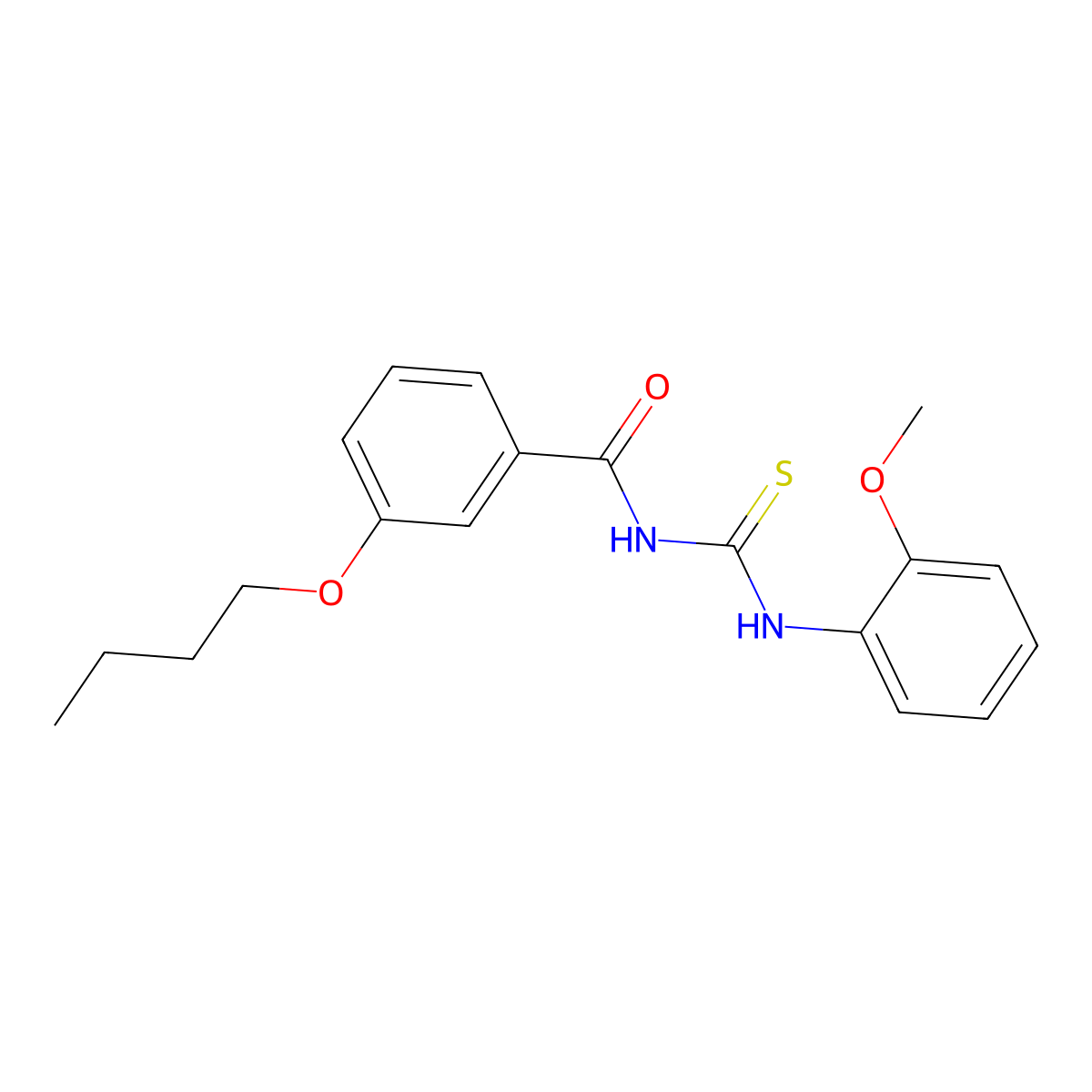 3-butoxy-N-[(2-methoxyphenyl)carbamothioyl]benzamide molecular structure, CAS 364625-56-9
