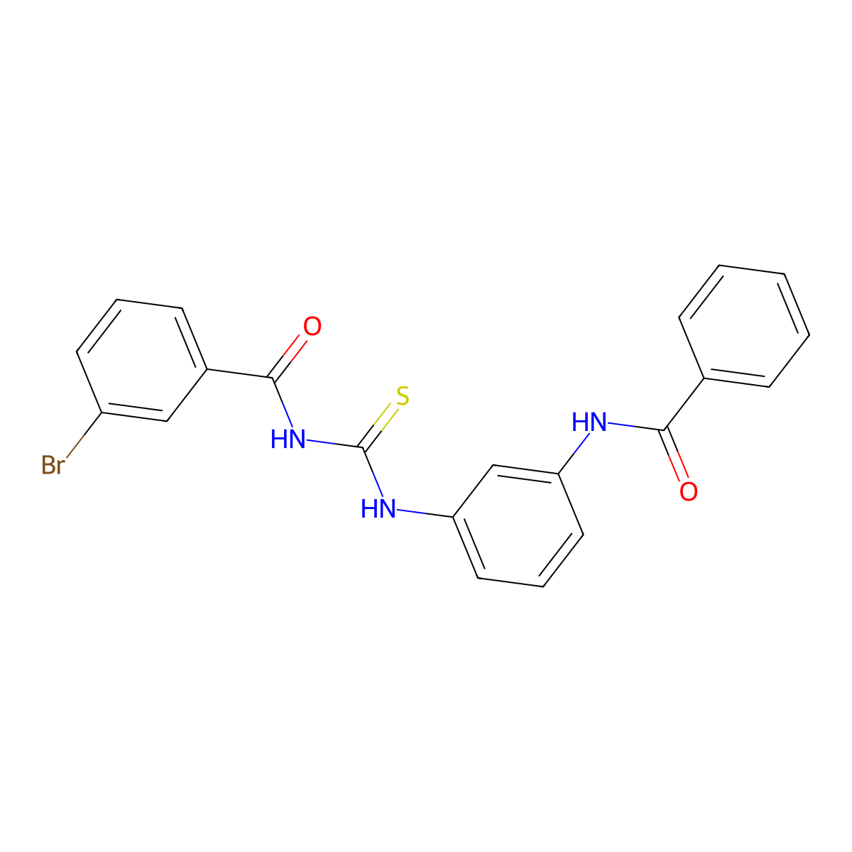 N-[(3-benzamidophenyl)carbamothioyl]-3-bromobenzamide molecular structure, CAS 364625-60-5