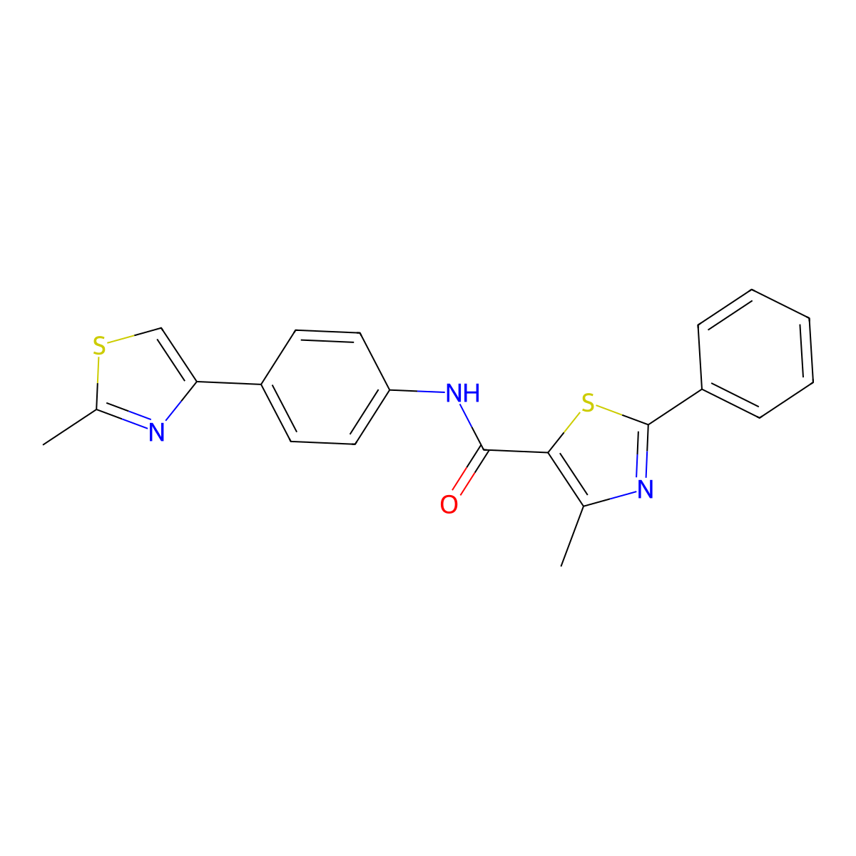 4-methyl-N-[4-(2-methyl-1,3-thiazol-4-yl)phenyl]-2-phenyl-1,3-thiazole-5-carboxamide molecular structure, CAS 364625-70-7