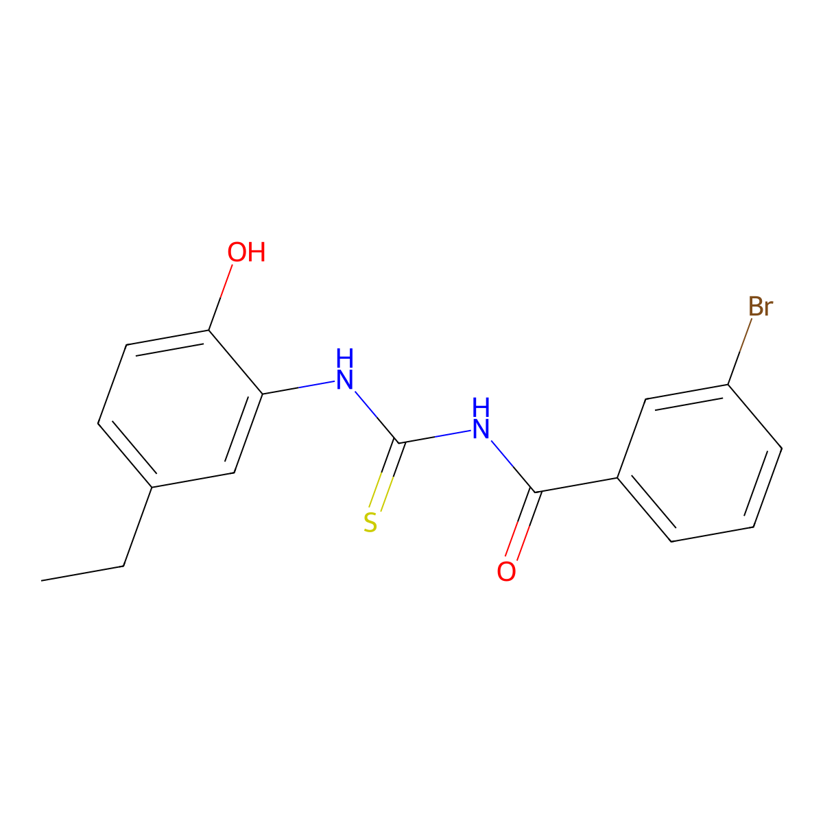3-bromo-N-[(5-ethyl-2-hydroxyphenyl)carbamothioyl]benzamide molecular structure, CAS 364625-85-4