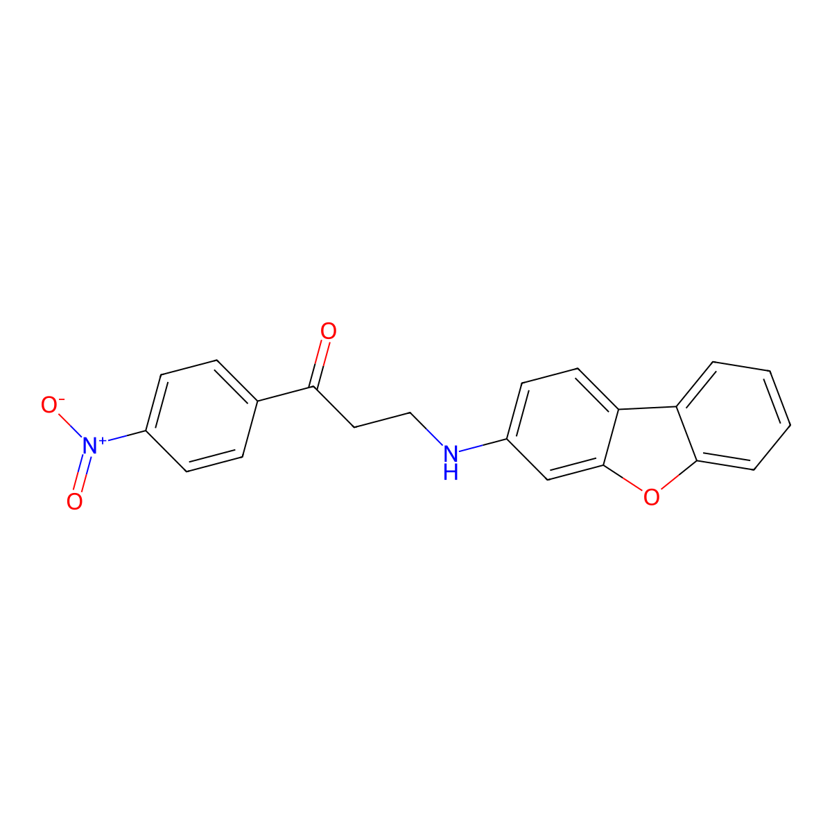 3-(Dibenzofuran-3-ylamino)-1-(4-nitrophenyl)propan-1-one molecular structure, CAS 364625-88-7