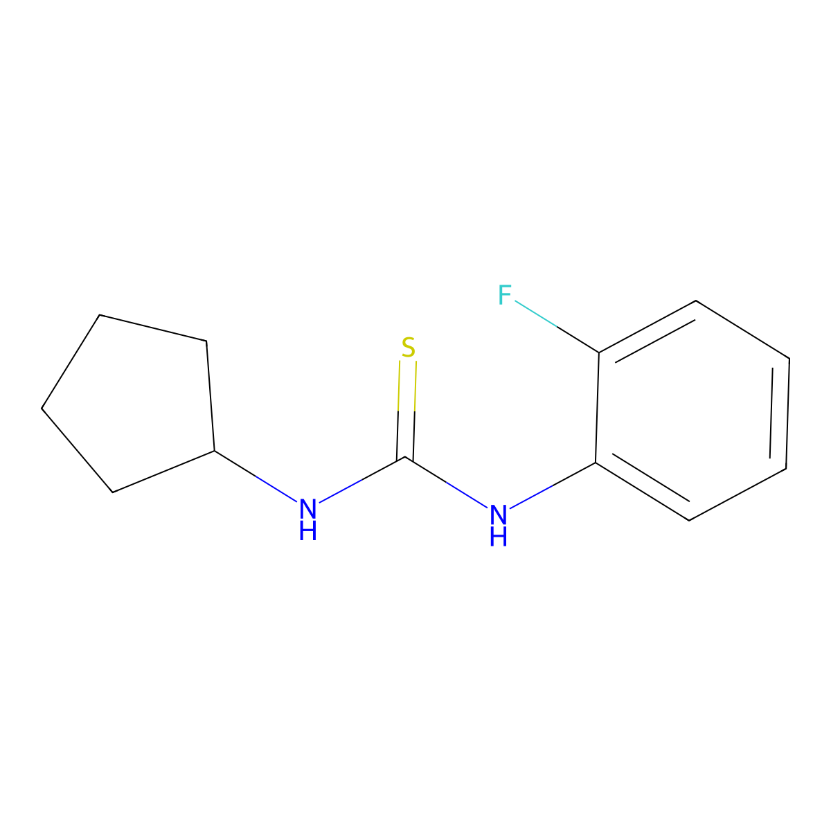 1-Cyclopentyl-3-(2-fluorophenyl)thiourea molecular structure, CAS 364625-93-4