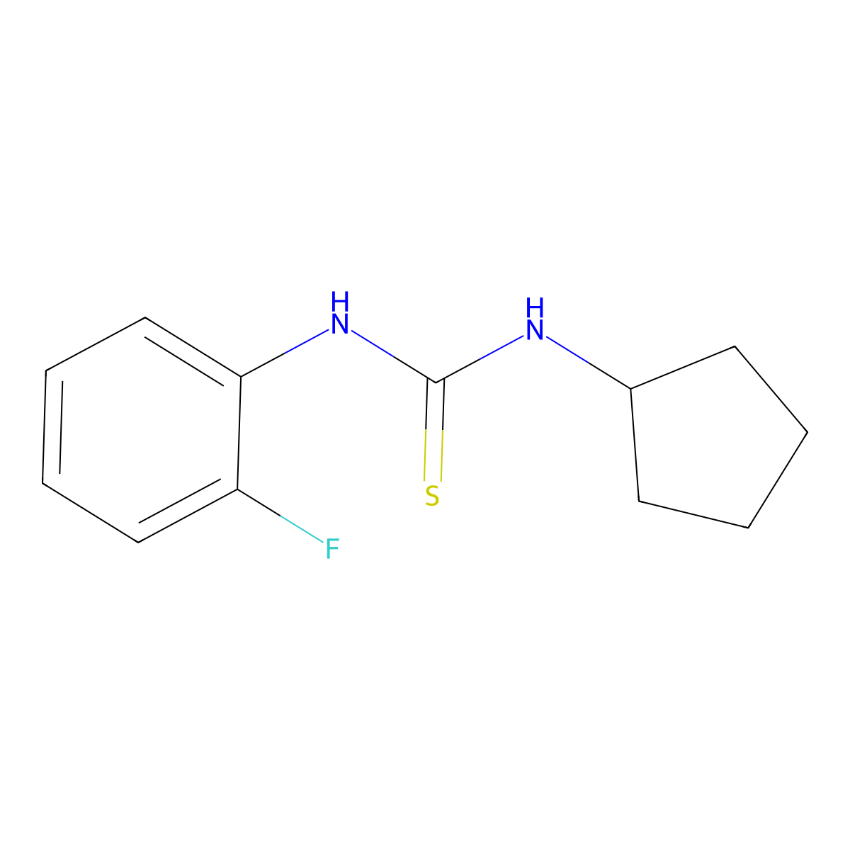 1-Cyclopentyl-3-(2-fluorophenyl)thiourea molecular structure, CAS 364625-93-4
