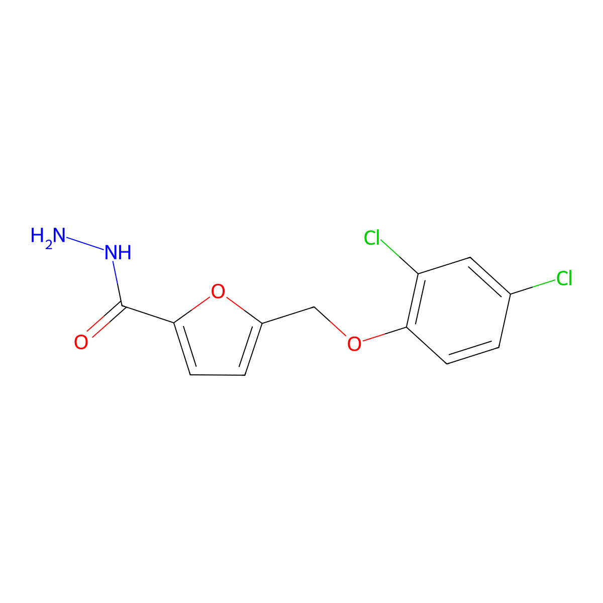 5-[(2,4-Dichlorophenoxy)methyl]-2-furohydrazide molecular structure, CAS 364626-01-7