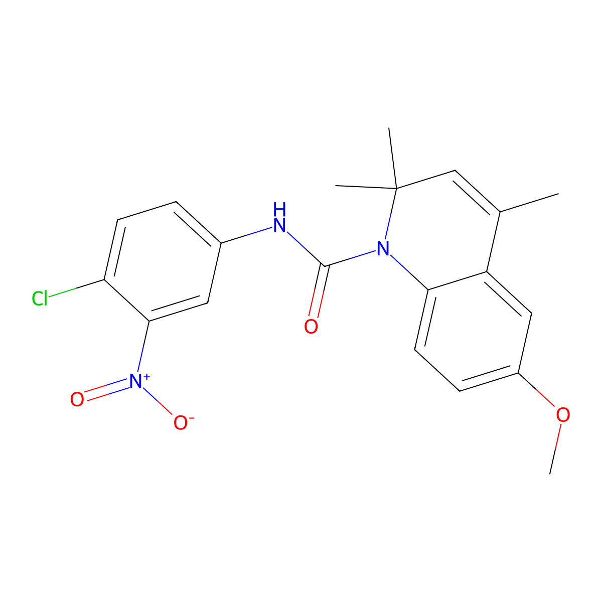 N-(4-chloro-3-nitrophenyl)-6-methoxy-2,2,4-trimethylquinoline-1-carboxamide molecular structure, CAS 364626-27-7