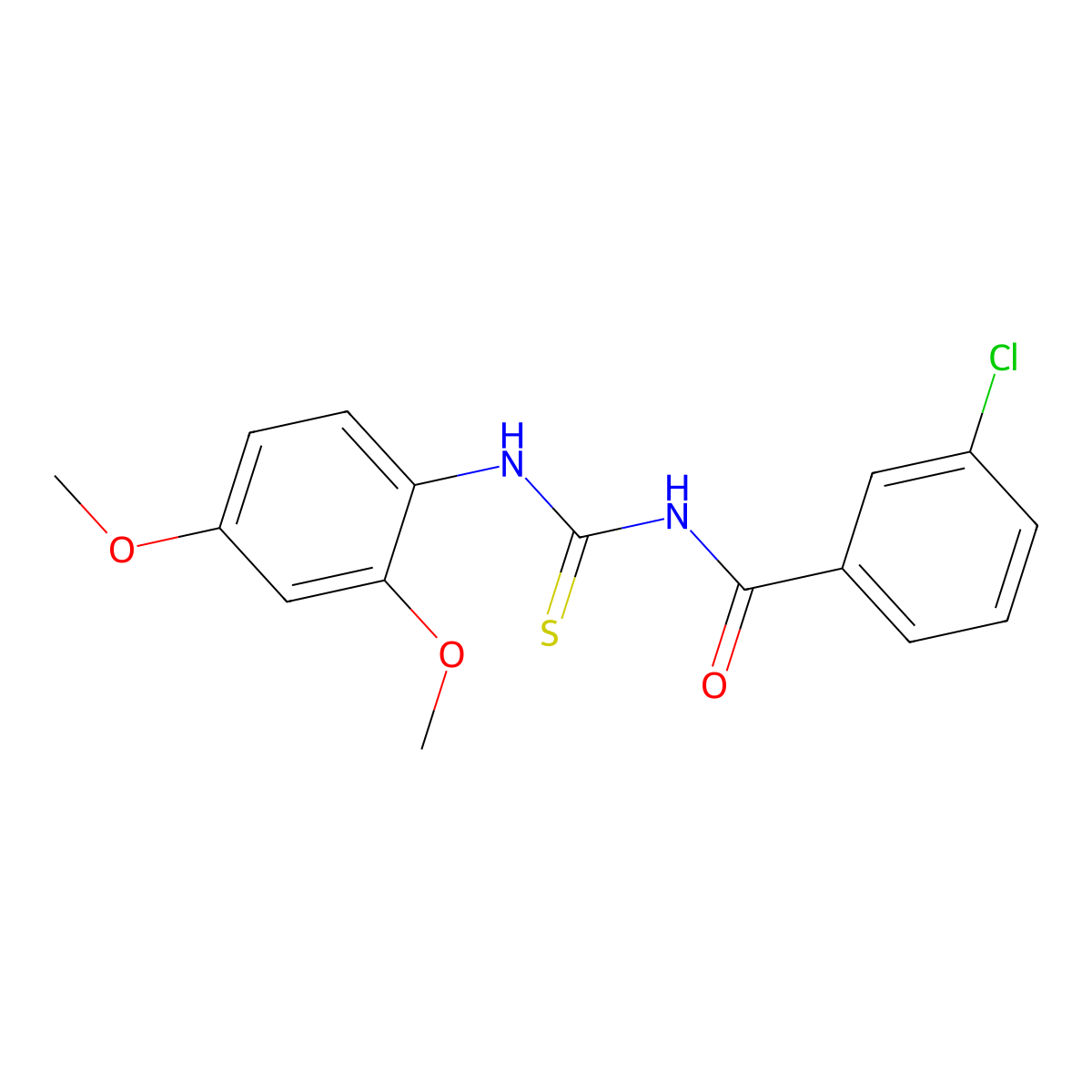 3-chloro-N-[(2,4-dimethoxyphenyl)carbamothioyl]benzamide molecular structure, CAS 364626-65-3
