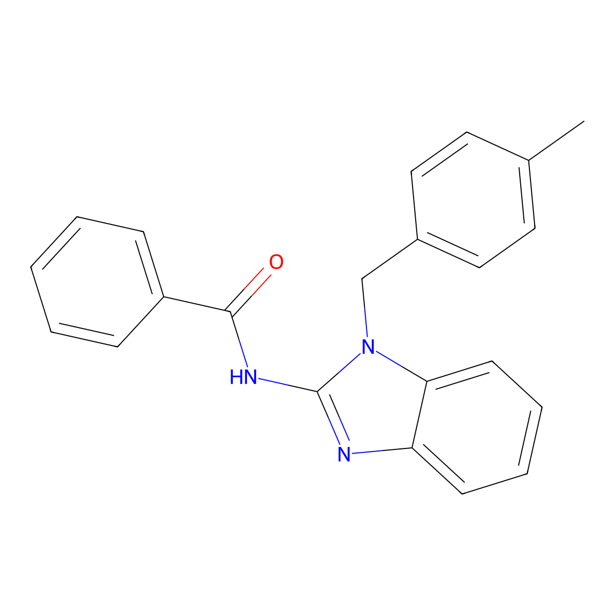N-[1-[(4-methylphenyl)methyl]benzimidazol-2-yl]benzamide molecular structure, CAS 364626-79-9