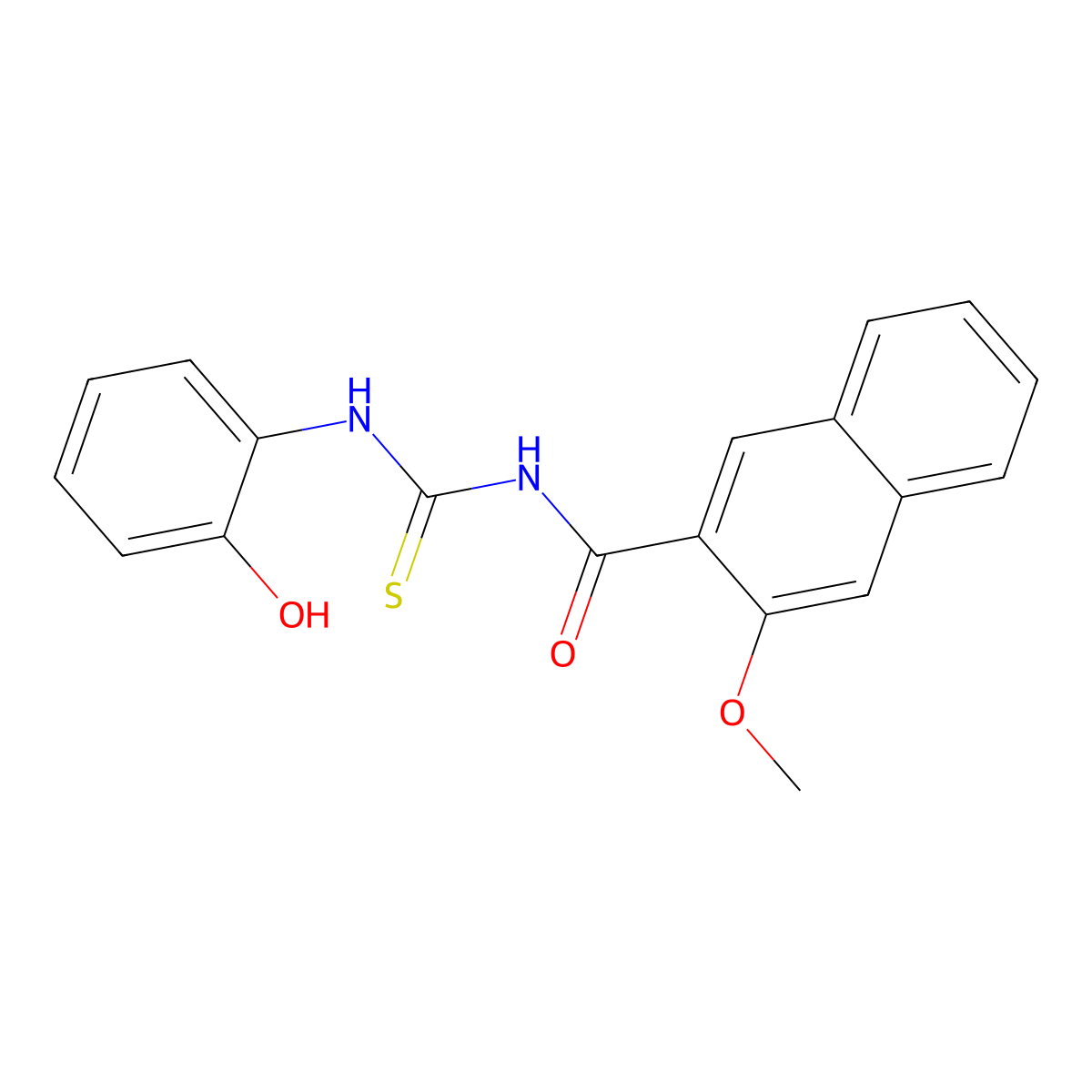 N-[(2-hydroxyphenyl)carbamothioyl]-3-methoxynaphthalene-2-carboxamide molecular structure, CAS 364626-89-1