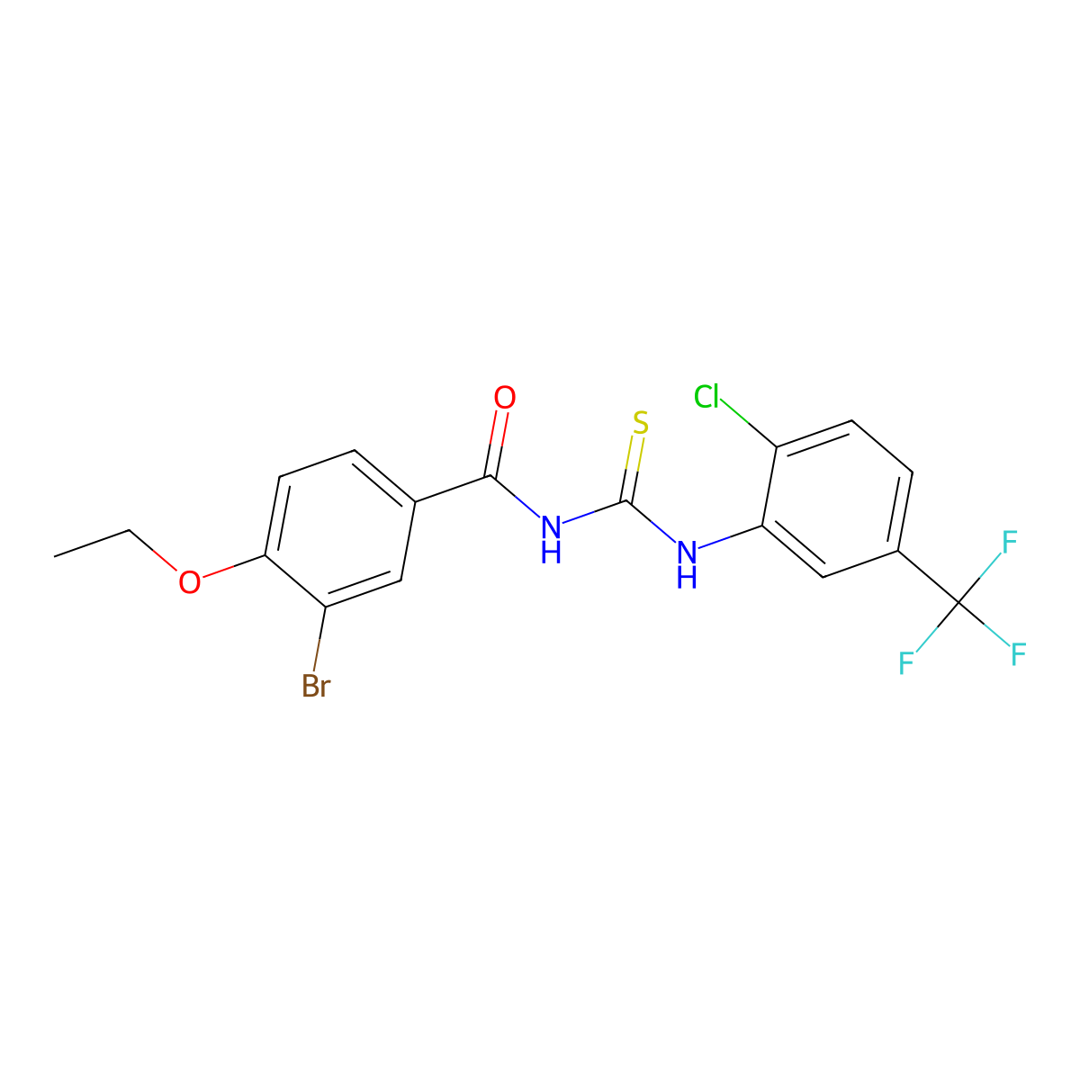3-bromo-N-[[2-chloro-5-(trifluoromethyl)phenyl]carbamothioyl]-4-ethoxybenzamide molecular structure, CAS 364627-05-4