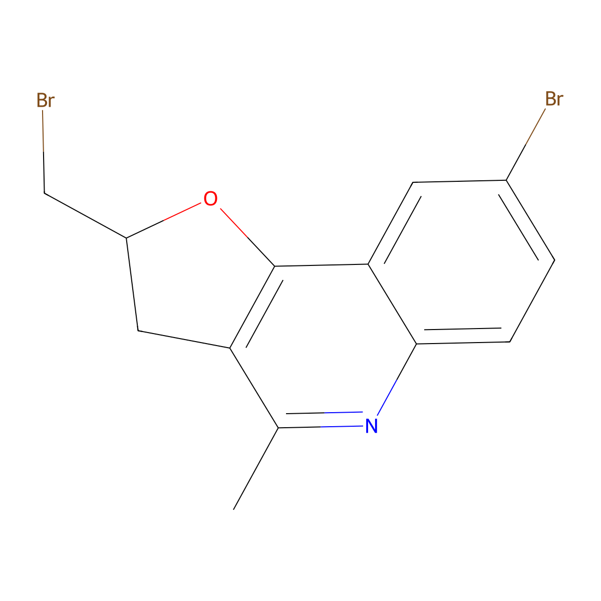 8-Bromo-2-(bromomethyl)-4-methyl-2,3-dihydrofuro[3,2-c]quinoline molecular structure, CAS 364627-12-3