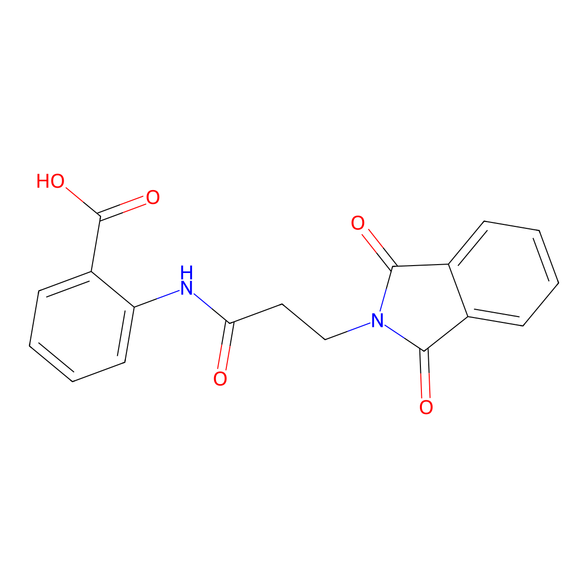 2-{[3-(1,3-dioxo-1,3-dihydro-2H-isoindol-2-yl)propanoyl]amino}benzoic acid molecular structure, CAS 364627-30-5