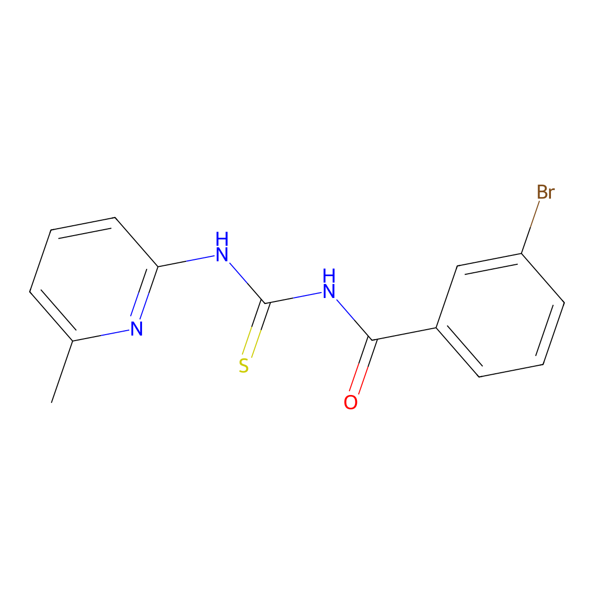 3-bromo-N-[(6-methylpyridin-2-yl)carbamothioyl]benzamide molecular structure, CAS 364627-55-4