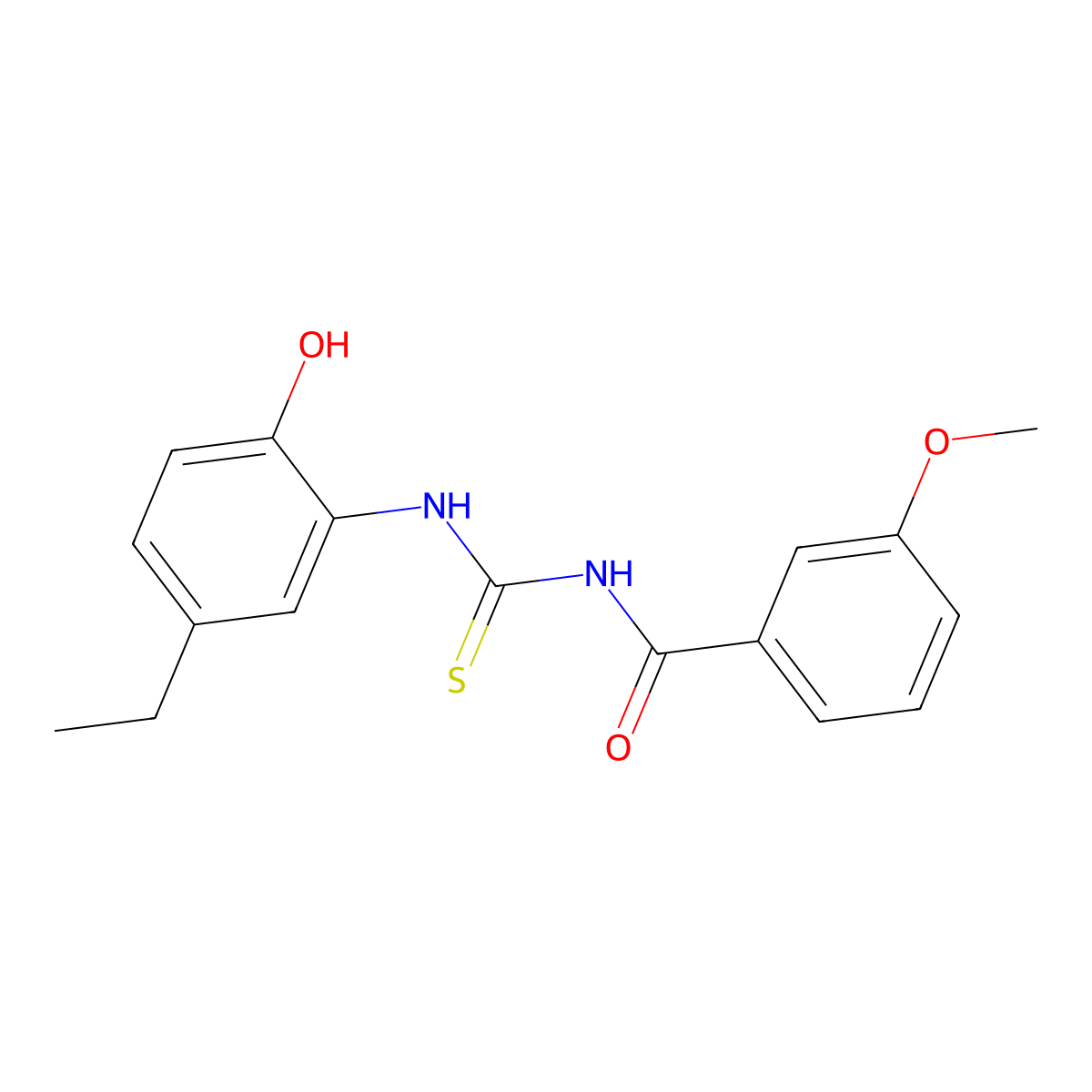 N-[(5-ethyl-2-hydroxyphenyl)carbamothioyl]-3-methoxybenzamide molecular structure, CAS 364627-59-8