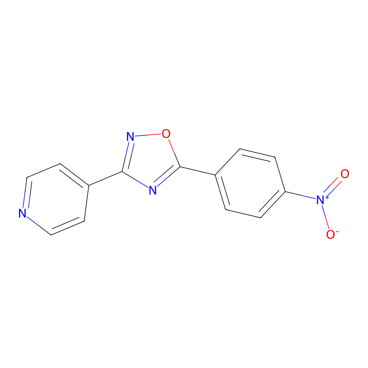 5-(4-Nitrophenyl)-3-pyridin-4-yl-1,2,4-oxadiazole molecular structure, CAS 364627-74-7