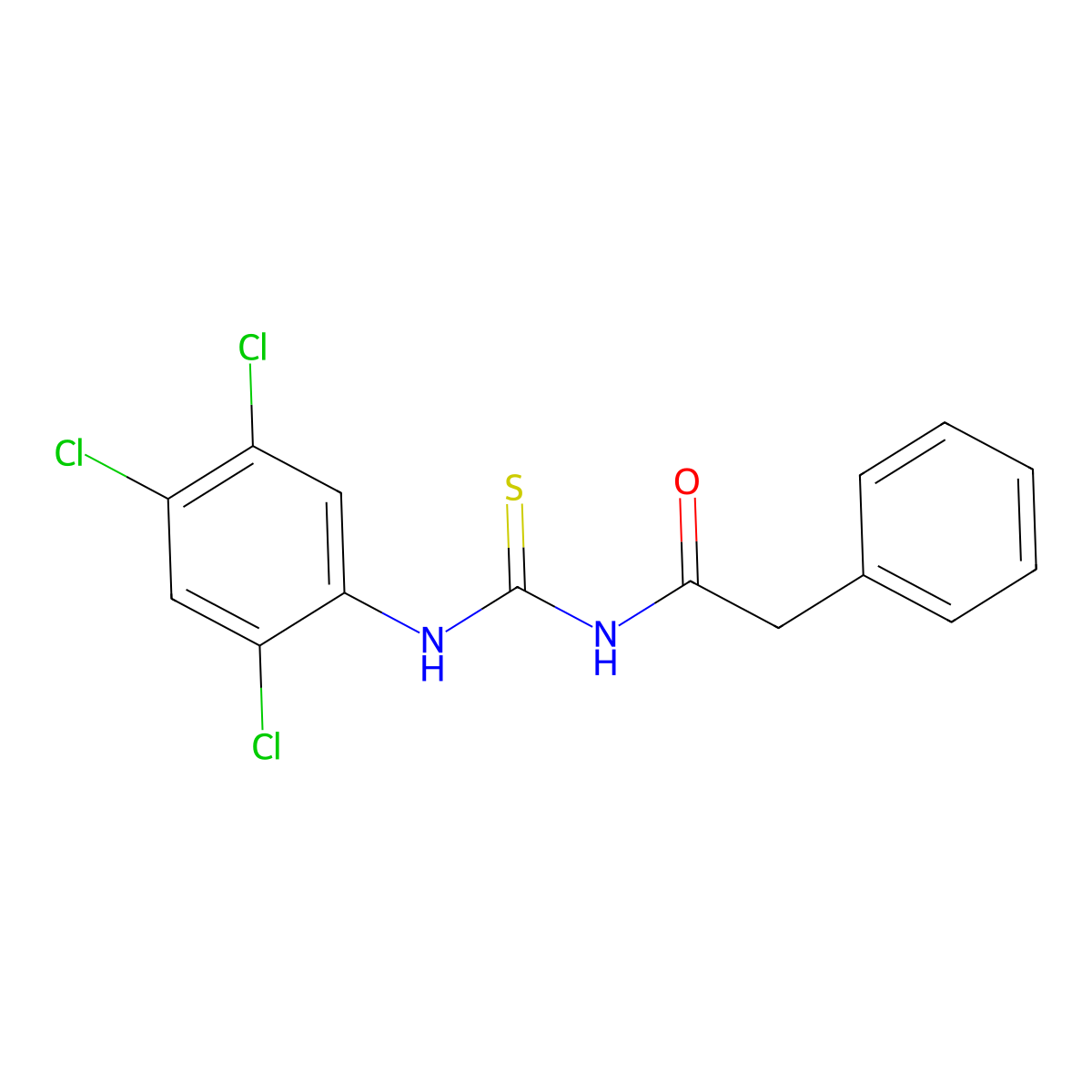 2-phenyl-N-[(2,4,5-trichlorophenyl)carbamothioyl]acetamide molecular structure, CAS 364628-09-1