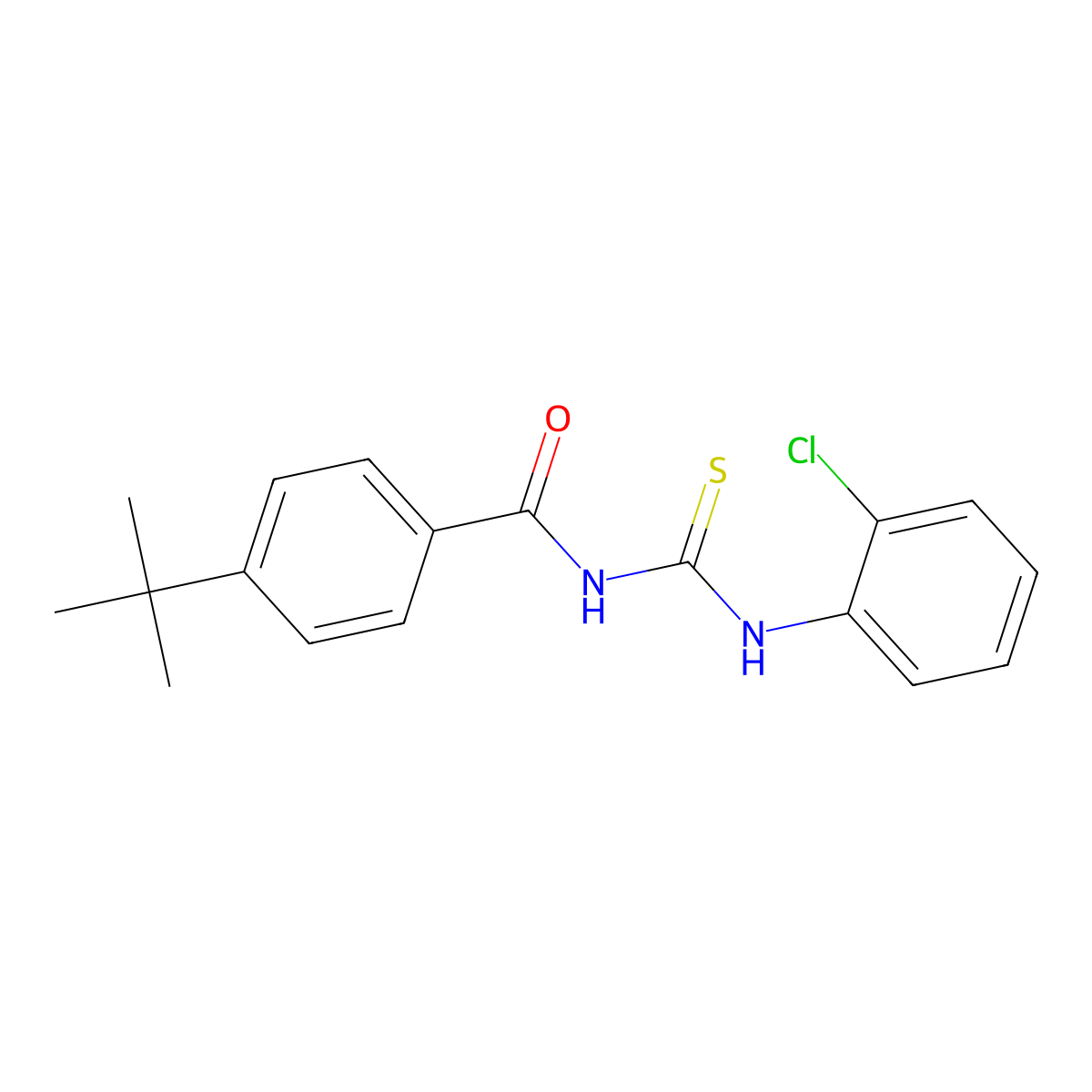 4-tert-butyl-N-[(2-chlorophenyl)carbamothioyl]benzamide molecular structure, CAS 364628-24-0