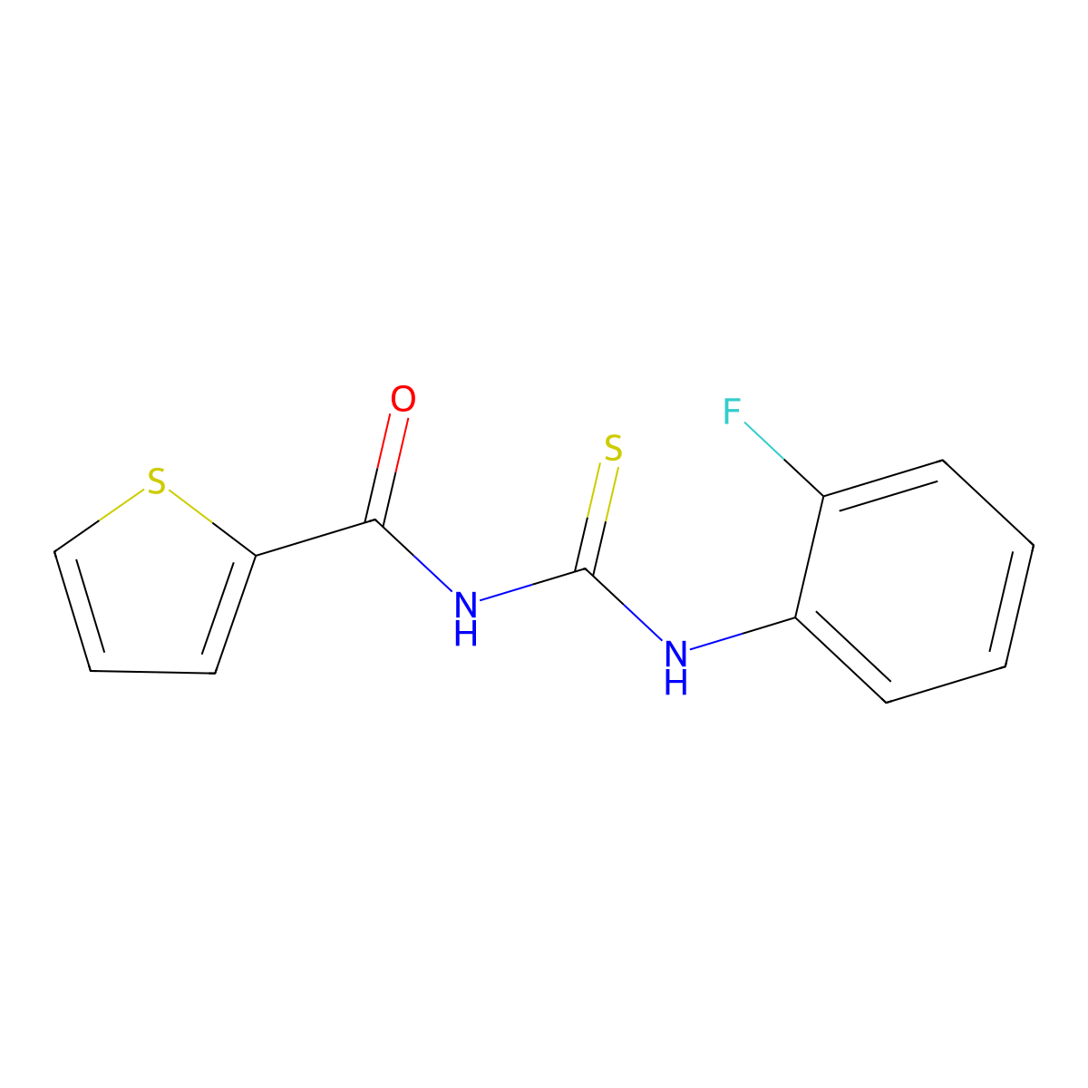N-[(2-fluorophenyl)carbamothioyl]thiophene-2-carboxamide molecular structure, CAS 364628-29-5