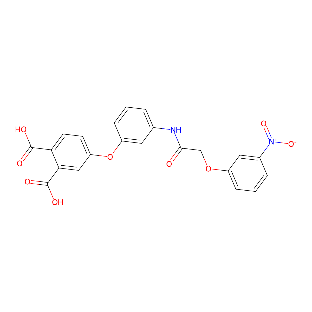 4-(3-{[(3-Nitrophenoxy)acetyl]amino}phenoxy)benzene-1,2-dicarboxylic acid molecular structure, CAS 364628-51-3
