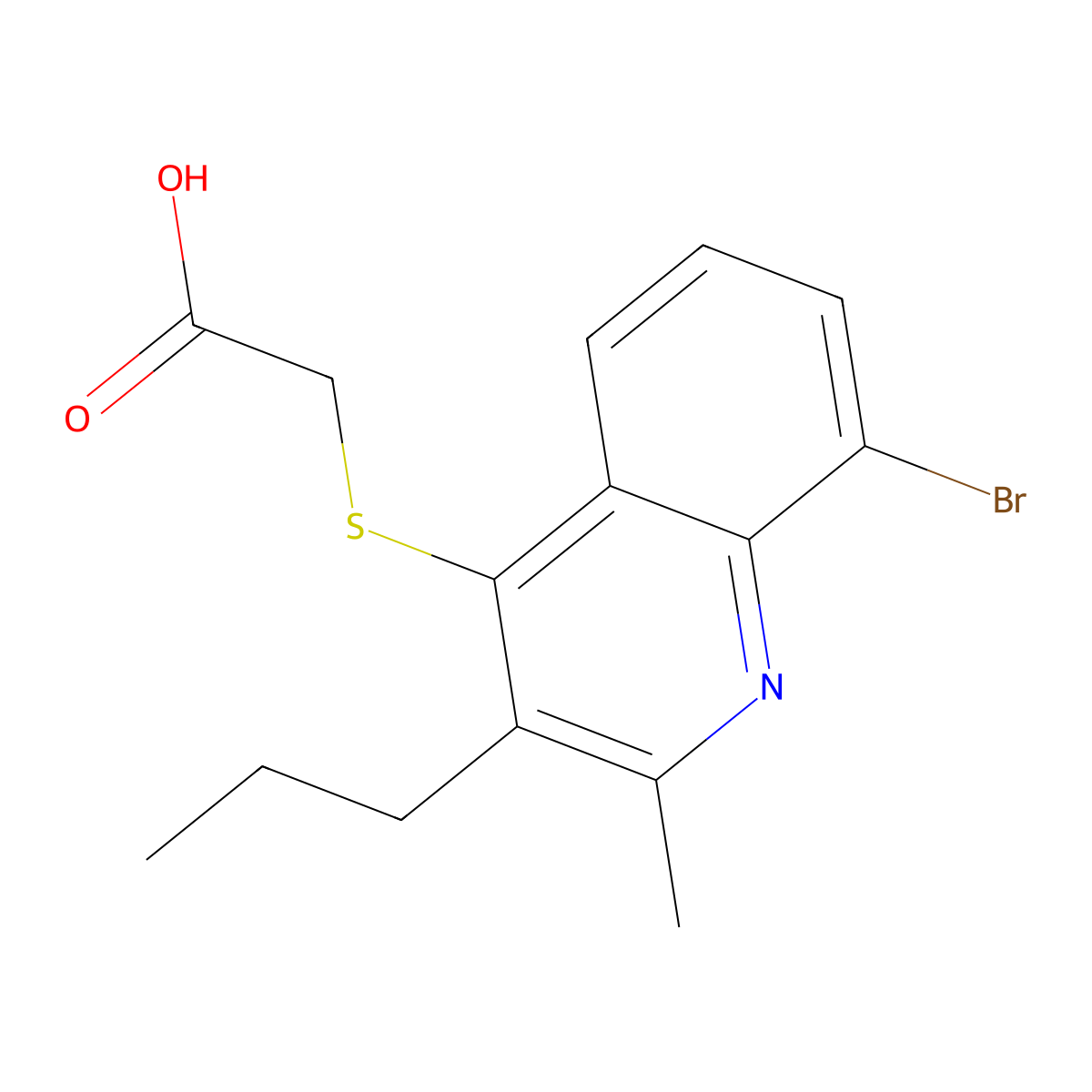 [(8-Bromo-2-methyl-3-propylquinolin-4-yl)sulfanyl]acetic acid molecular structure, CAS 364628-60-4