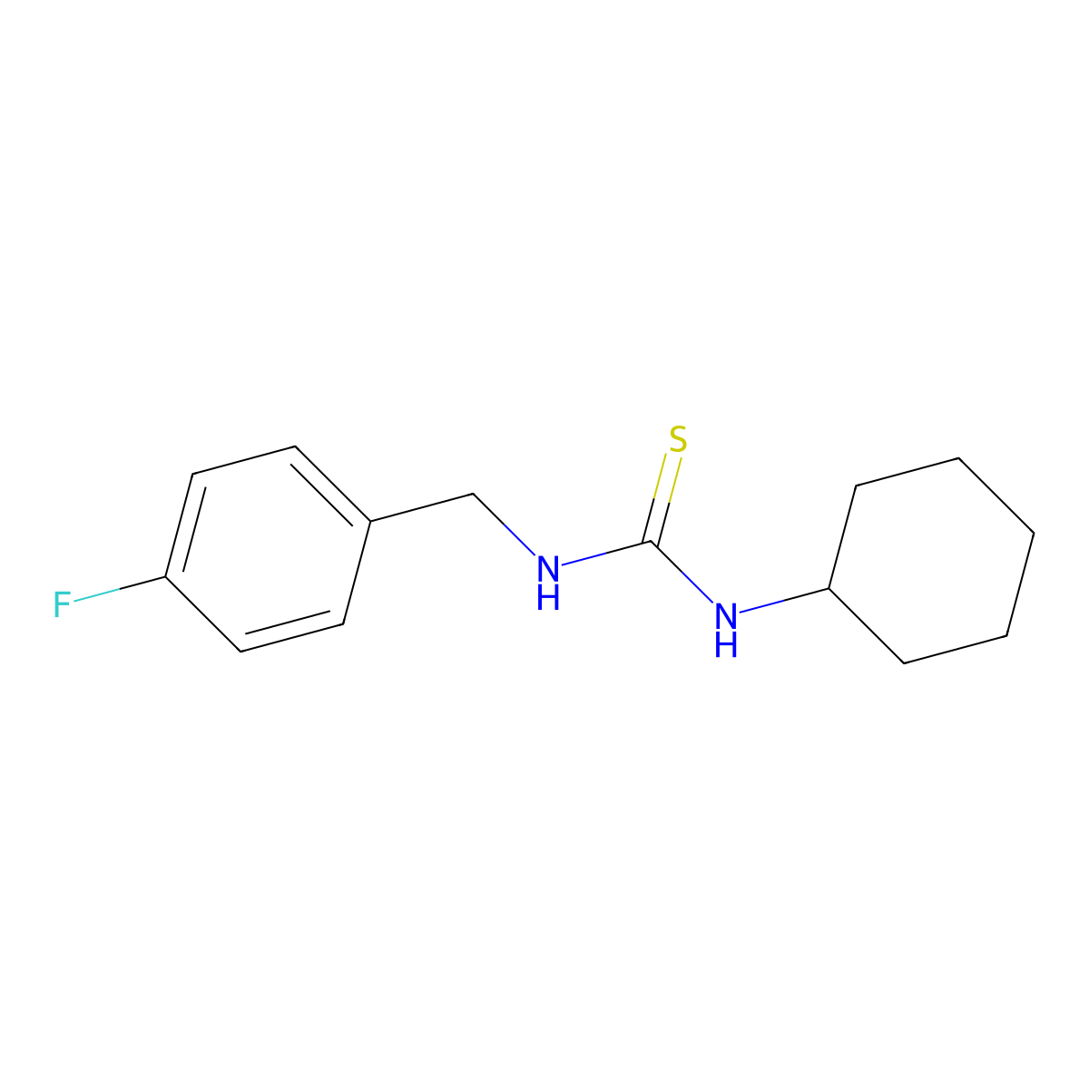 1-Cyclohexyl-3-(4-fluorobenzyl)thiourea molecular structure, CAS 364628-93-3
