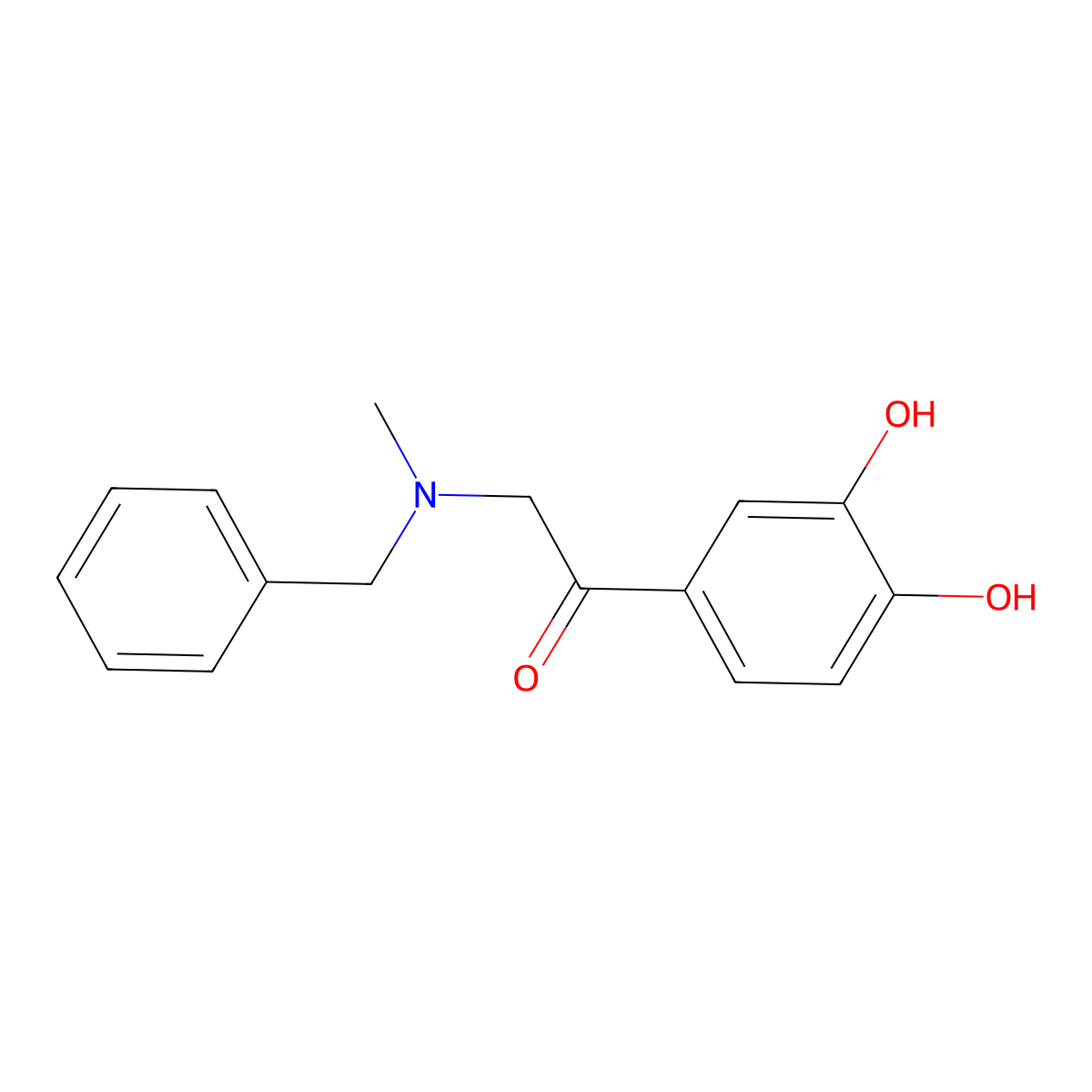 2-[Benzyl(methyl)amino]-1-(3,4-dihydroxyphenyl)ethanone molecular structure, CAS 36467-25-1